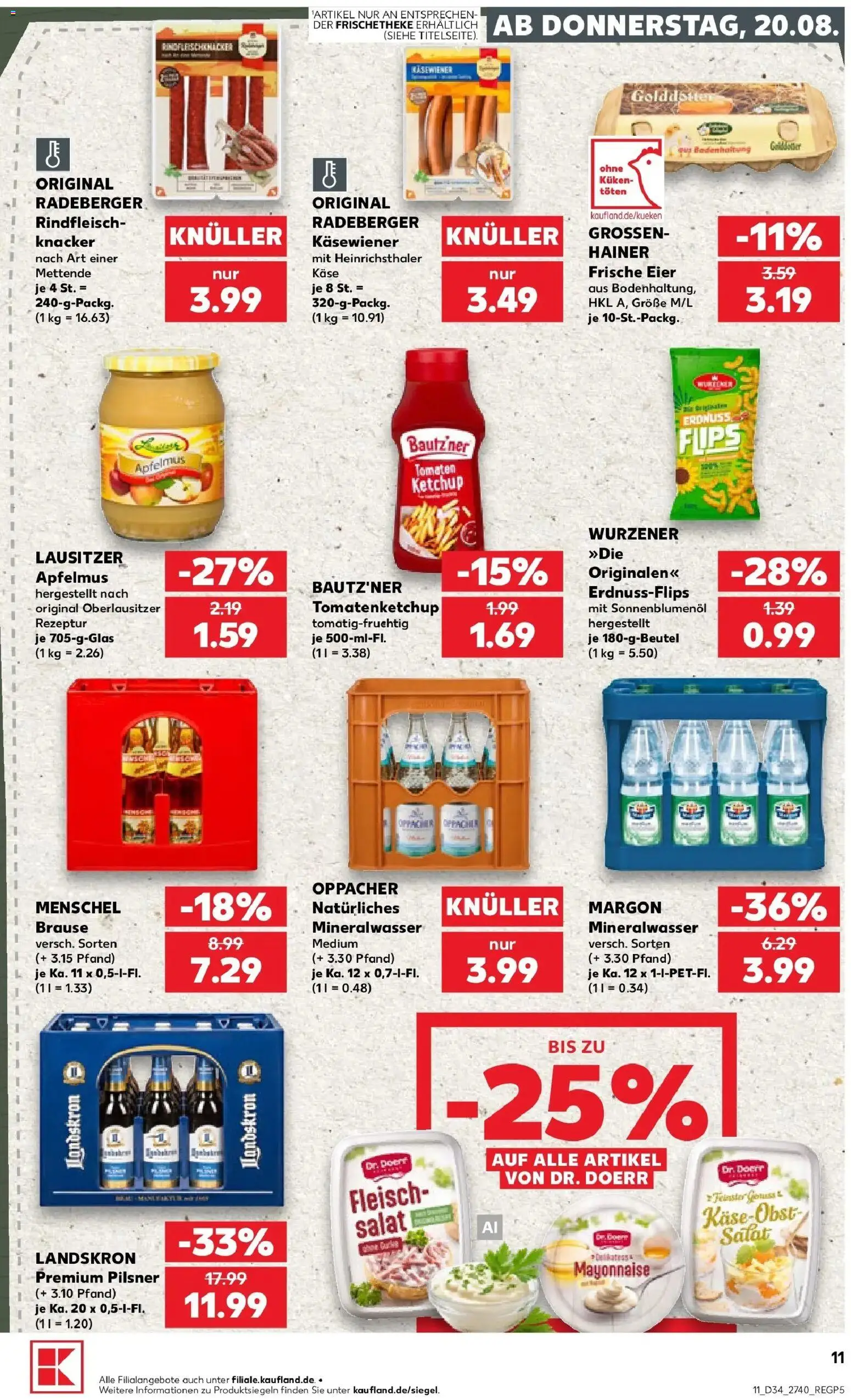 Prospekt Kaufland ab 20.08.2026 » Angebote Online zum Blättern | Seite: 11 | Produkte: Käse, Eier, Sonnenblumenol, Rindfleisch