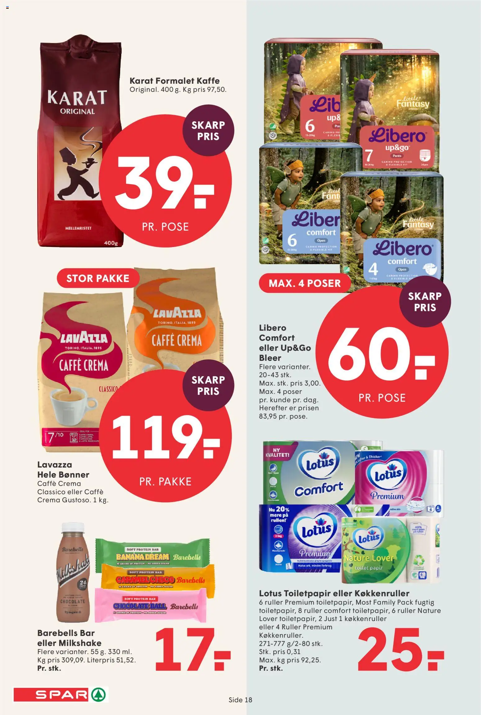 Spar tilbudsavis – gyldig fra 24/07/2026 | Side: 20 | Produkter: Kaffe, Toilet, Milkshake, Bønner