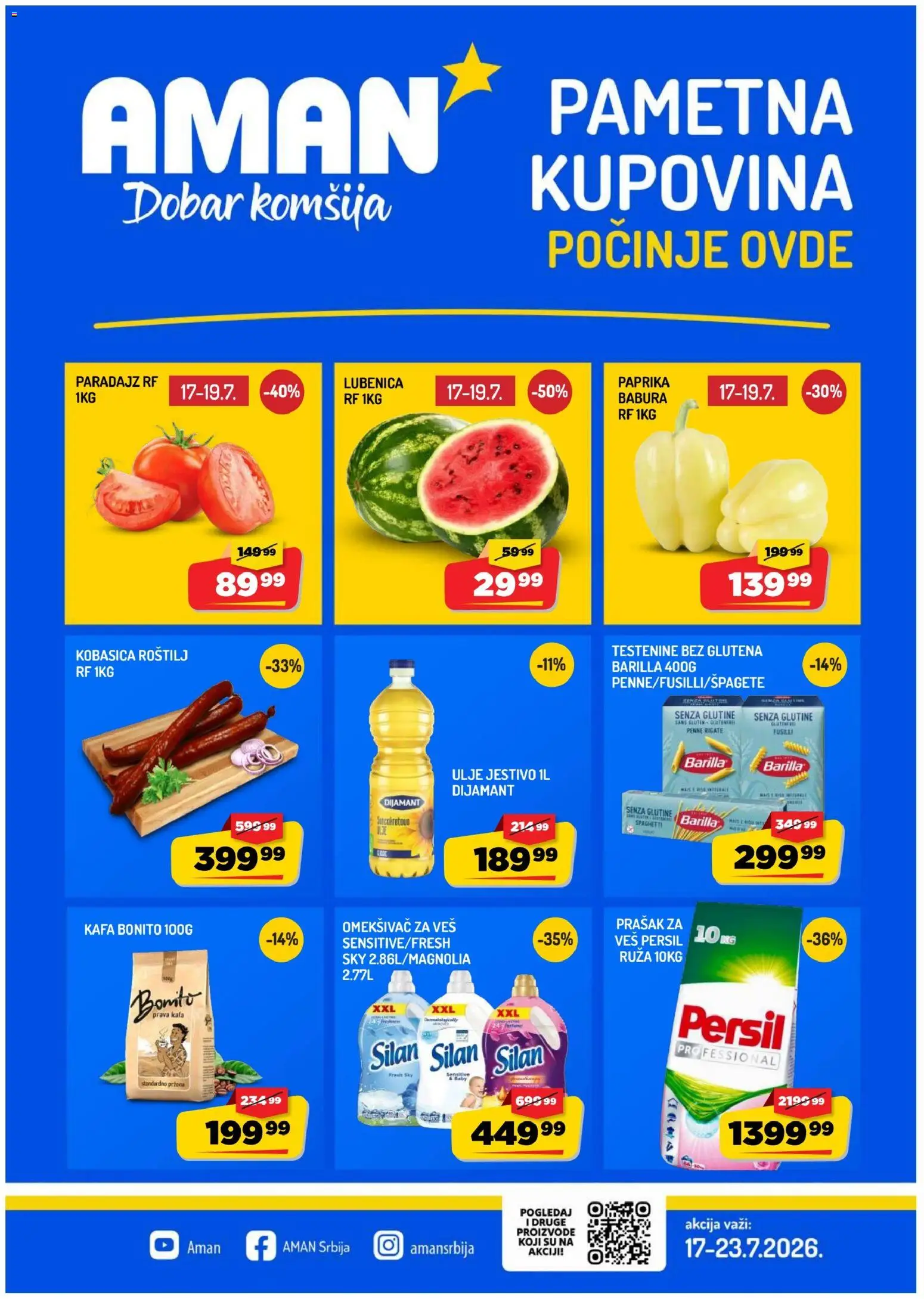 Aman katalog - važi od 17.07.2026 | Strana: 1 | Proizvode: Silan, Paprika babura, Persil, Omekšivač za veš