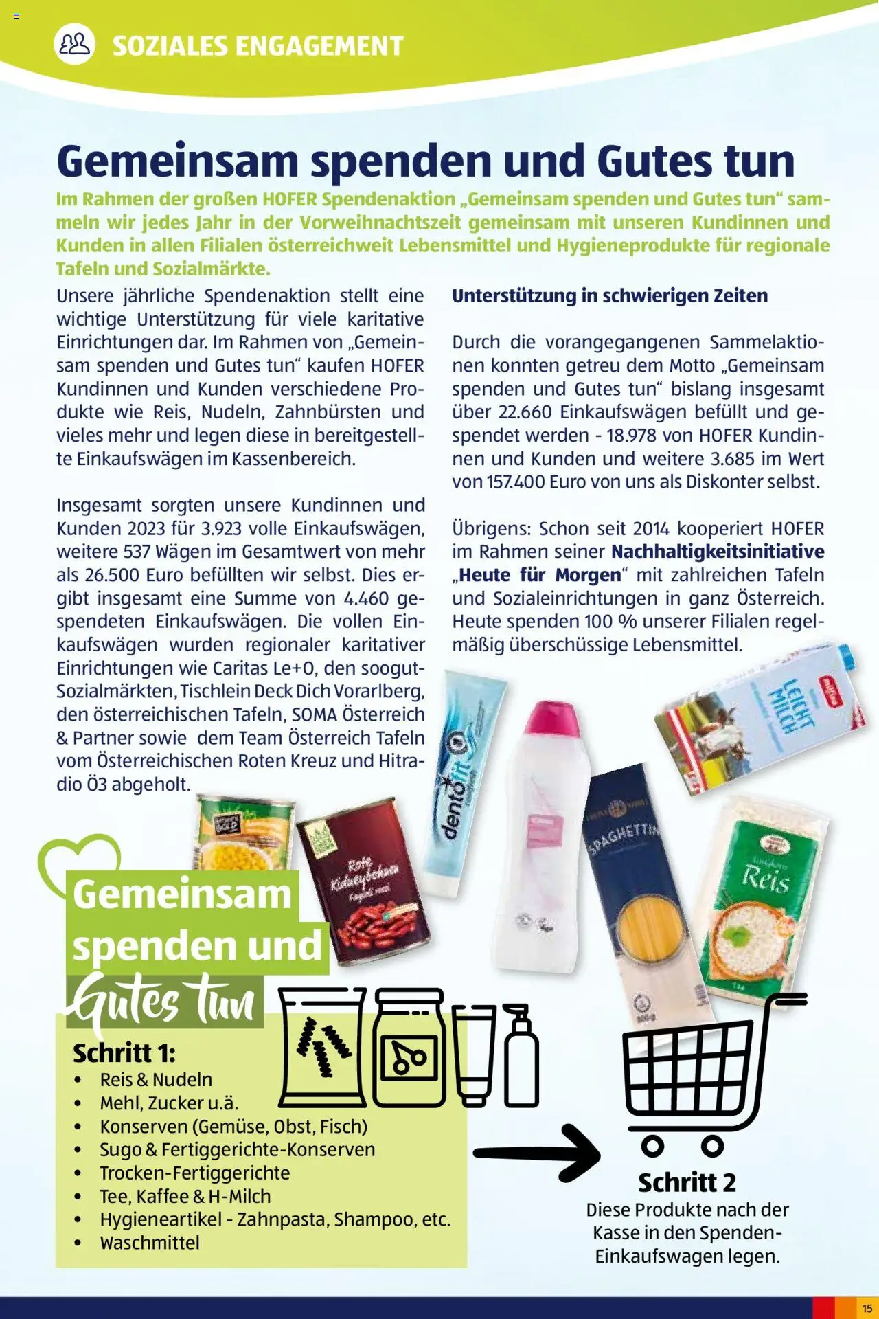 Hofer Heute für Morgen-Magazin gültig ab 02.10.2024 | Seite: 15 | Produkte: Kaffee, Reis, Fisch, Waschmittel