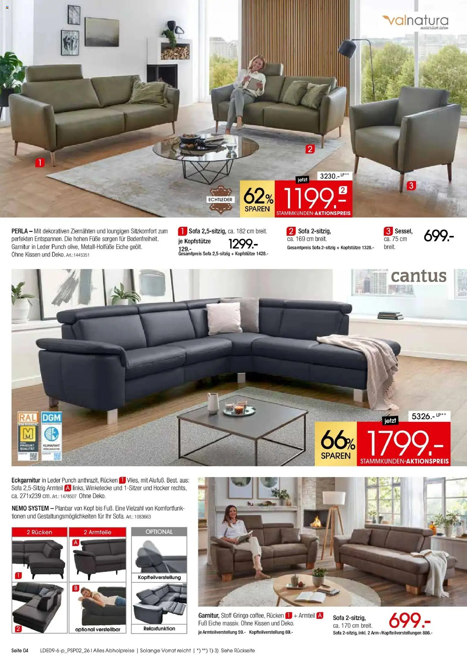 Zurbrüggen - Zurbrüggen: Polstermöbel Spezial (ab 19.09.2026) zum Blättern | Seite: 4 | Produkte: Hocker, Kissen, Sofa