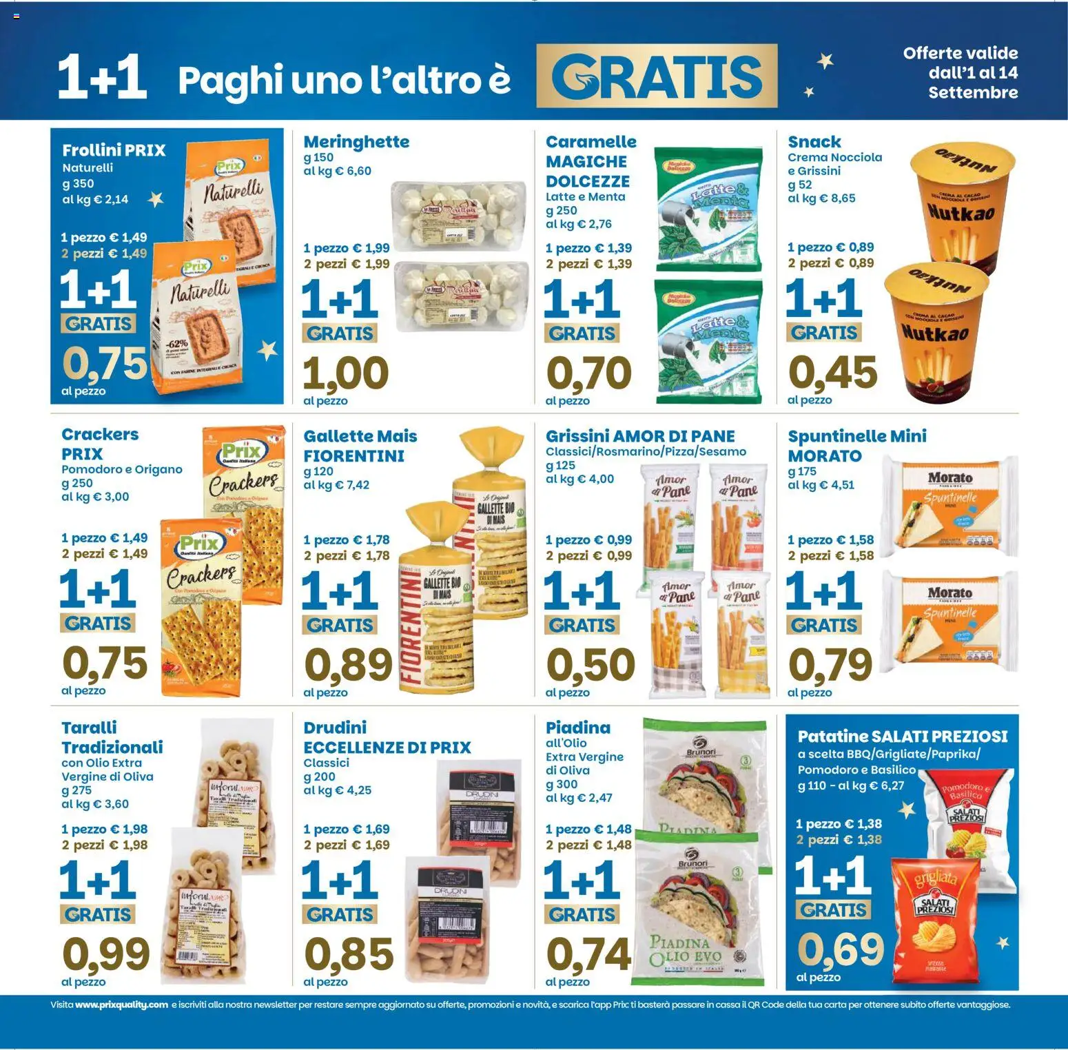 Volantino Prix del 01/09/2026 | Pagina: 6 | Prodotti: Basilico, Piadina, Mais, Grissini