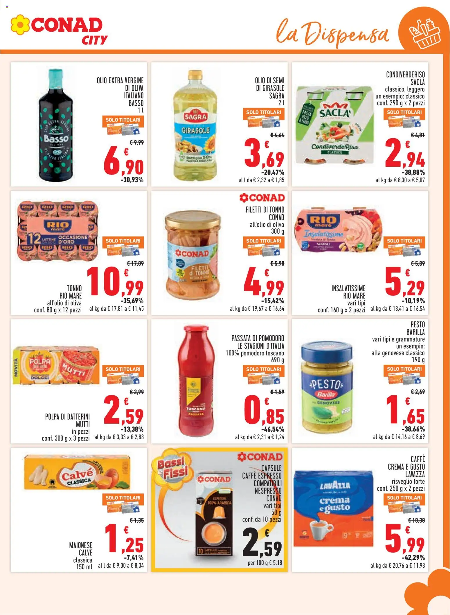 Volantino Conad del 12/08/2026 | Pagina: 9 | Prodotti: Pasta, Passata di pomodoro, Lavazza, Bottiglia