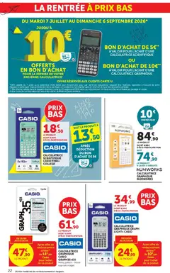 Super U - Prévisualisation de Super U - La rentrée à prix bas valide à partir de 11/08/2026 | Page: 22 | Produits: Calculatrice, Numworks calculatrice graphique
