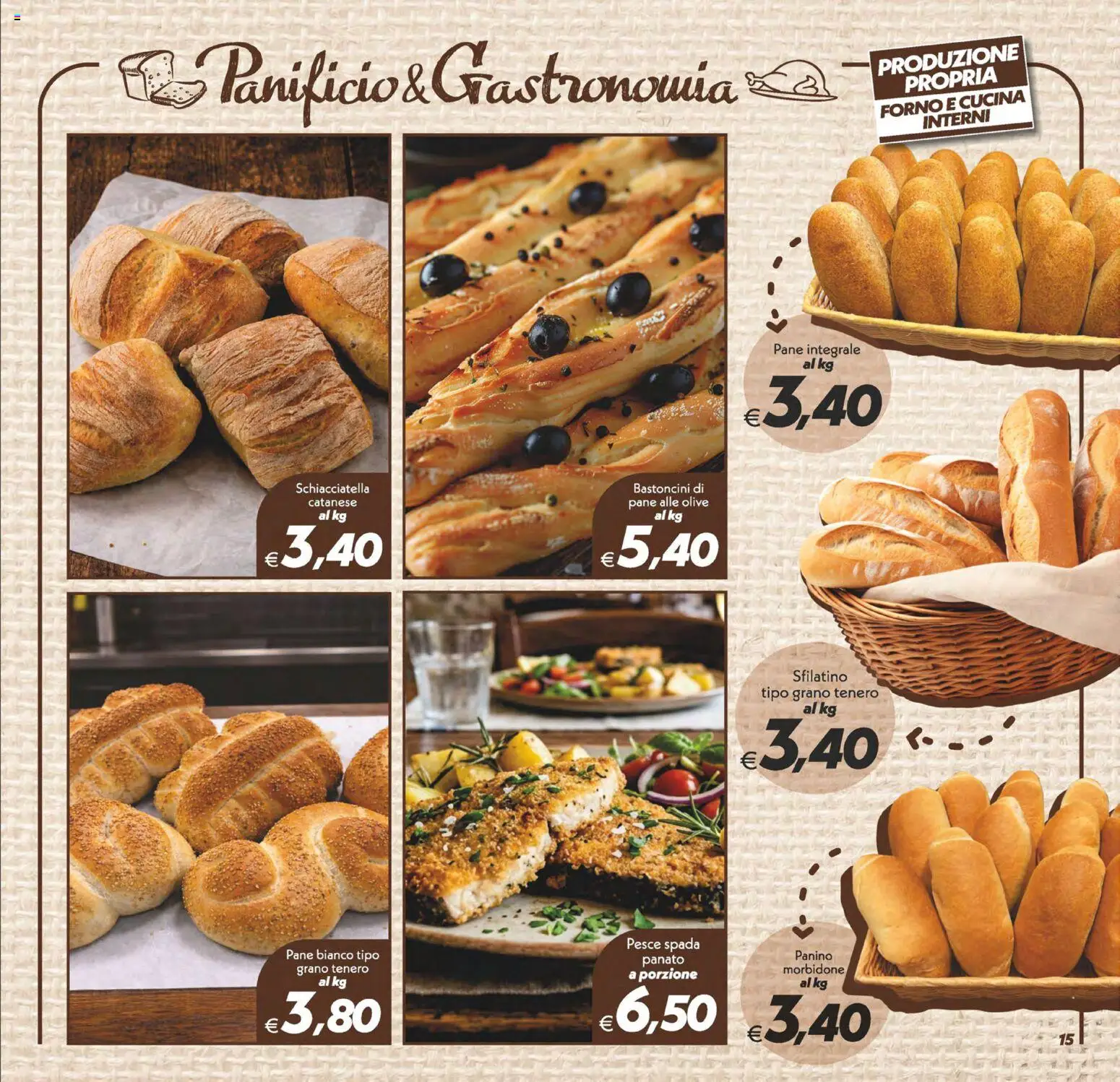 Volantino SuperConveniente del 02/10/2026 | Pagina: 15 | Prodotti: Pane, Pesce, Forno, Pesce spada