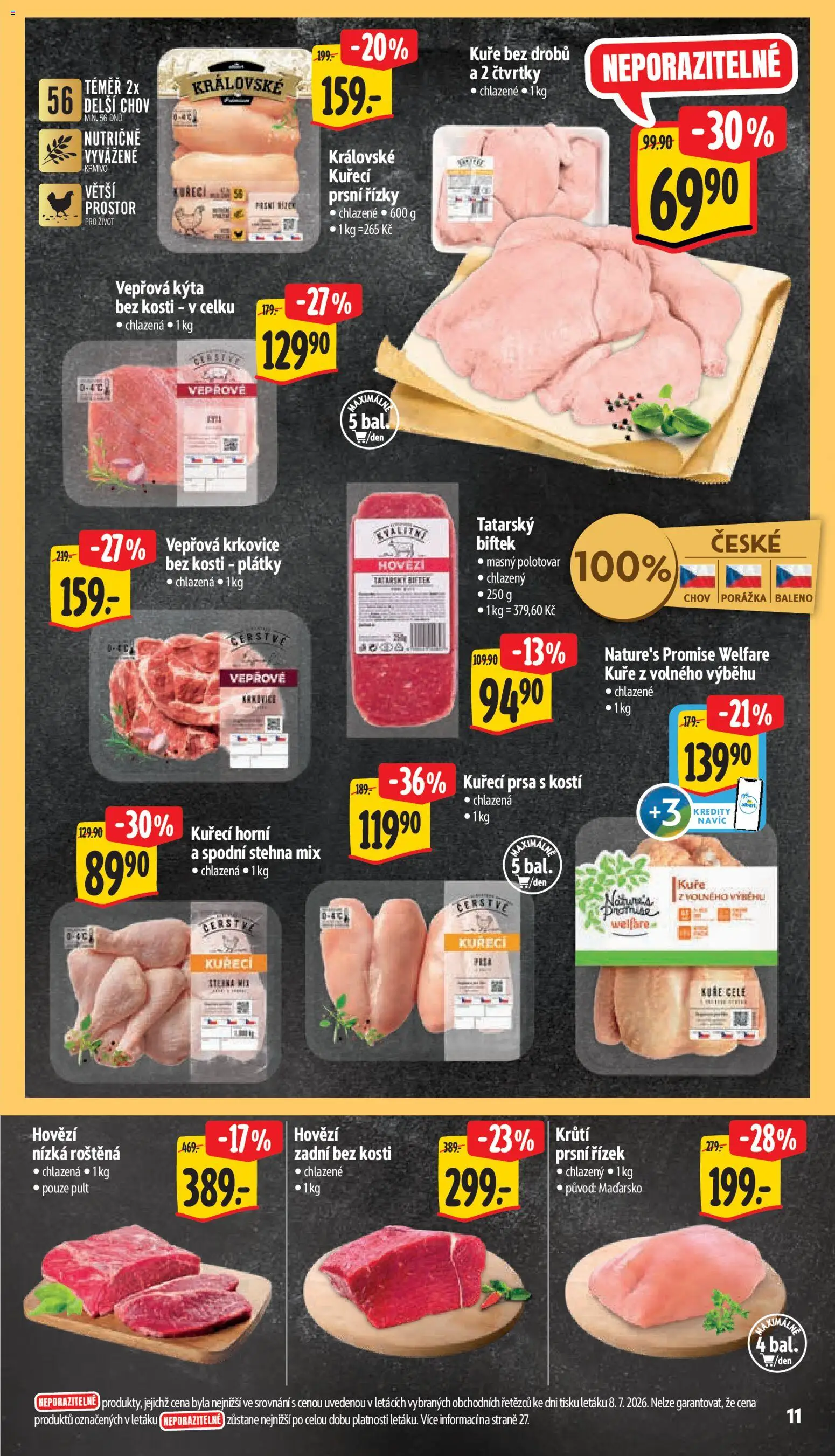 Albert leták - Hypermarket od 15.07.2026 | Strana: 21 | Produkty: Roštěná, Vepřová krkovice bez kosti, Tatarský biftek, Krkovice