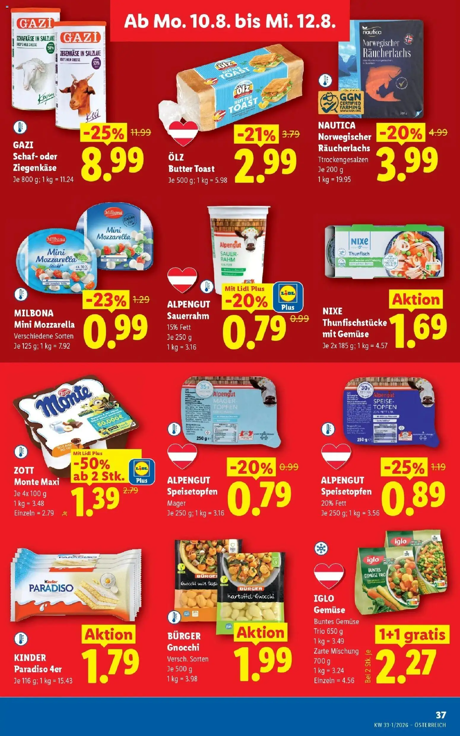 Lidl Flugblatt - Fohnsdorf, Neunkirchen, Graz ab 06.08.2026 - Angebote ab donnerstag | Seite: 42 | Produkte: Gemüse, Dressing, Ziegenkäse, Sauerrahm