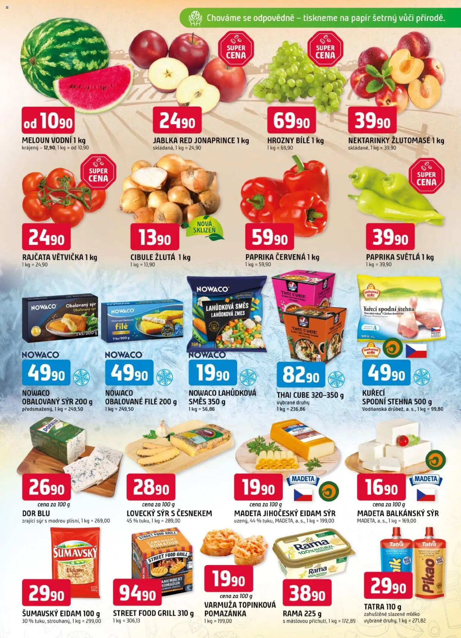 Trefa leták od 22.07.2026 | Strana: 3 | Produkty: Rajčata, Pomazánka, Romadur, Hrozny