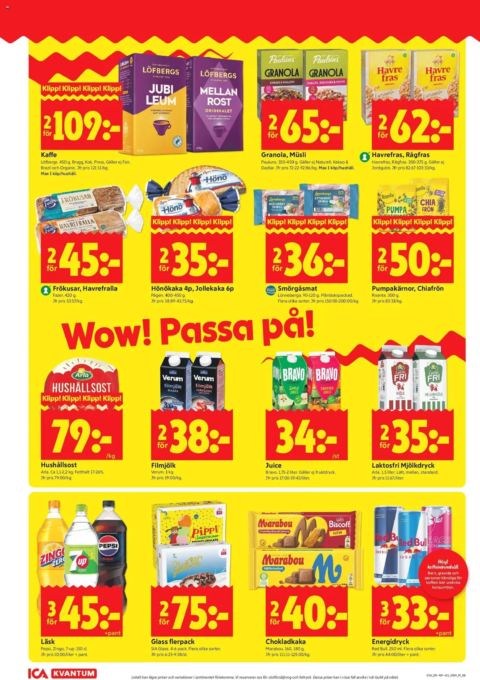 ICA Kvantum reklamblad aktuell från 17/08/2026 | Sida: 8 | Produkter: Musli, Pepsi, Kaffe, Kakao