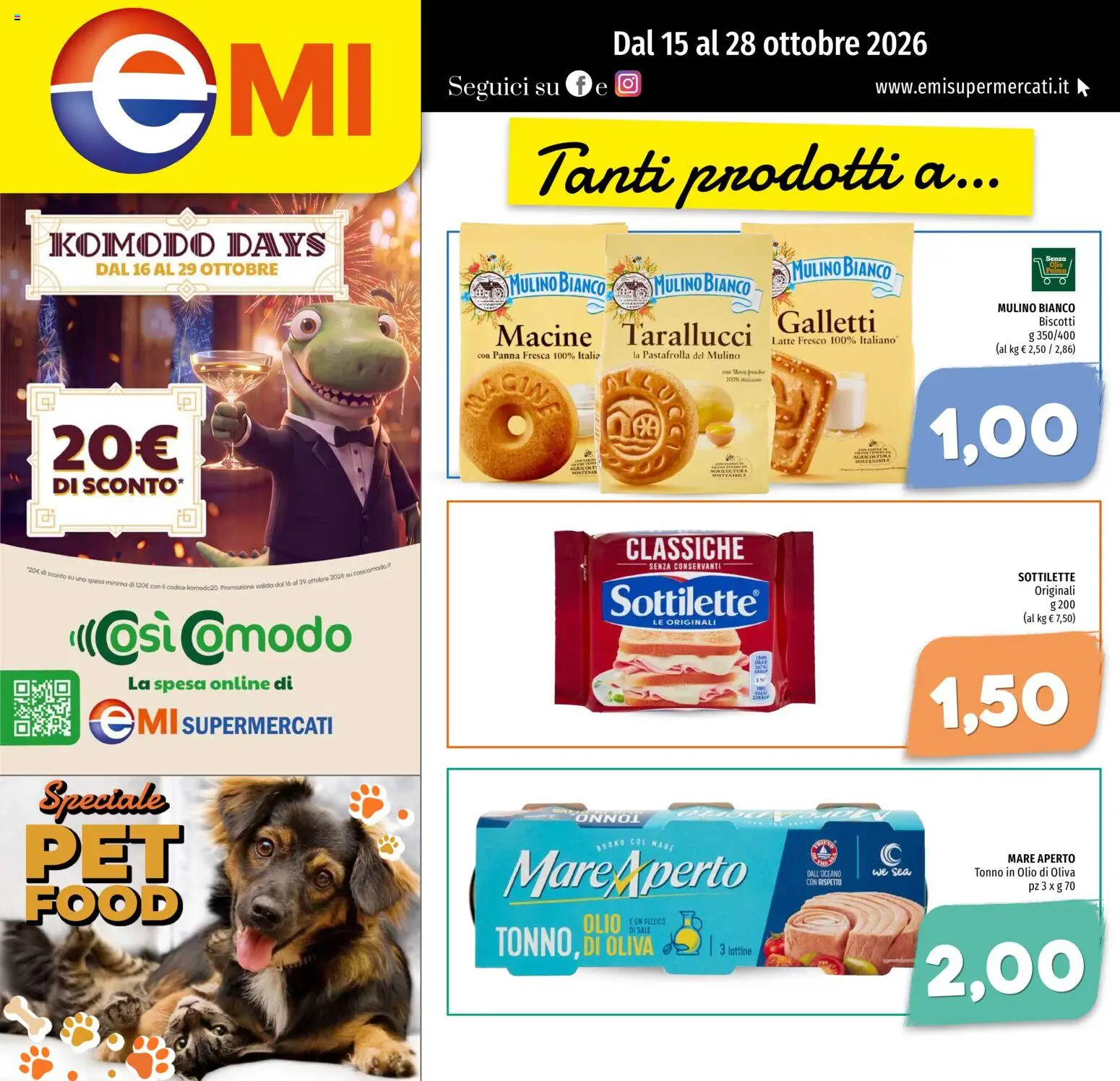 Volantino EMI del 15/10/2026 | Pagina: 1 | Prodotti: Panna, Biscotti, Latte, Olio