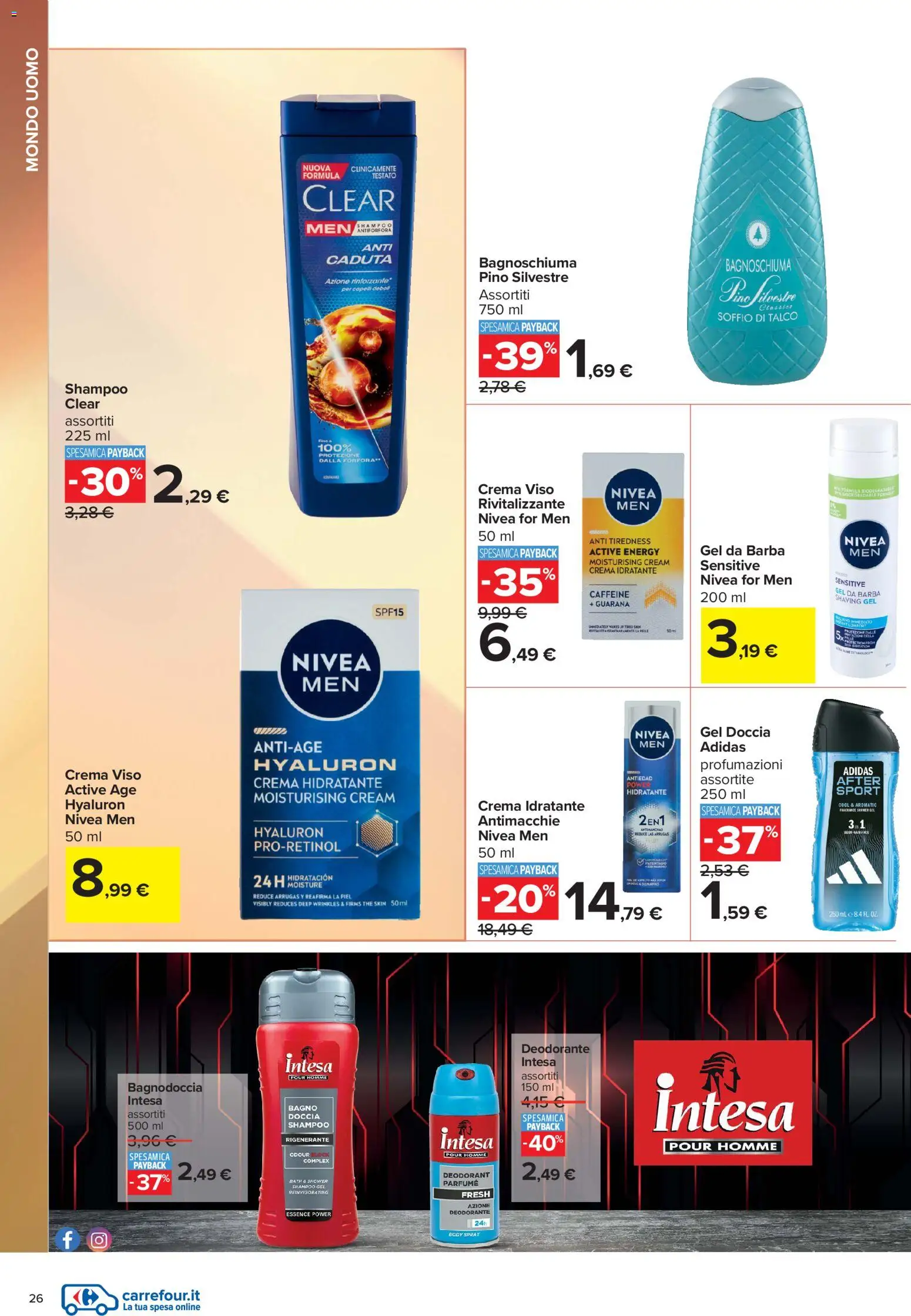 Volantino Carrefour del 10/07/2026 | Pagina: 26 | Prodotti: Shampoo, Bagnoschiuma, The, Doccia