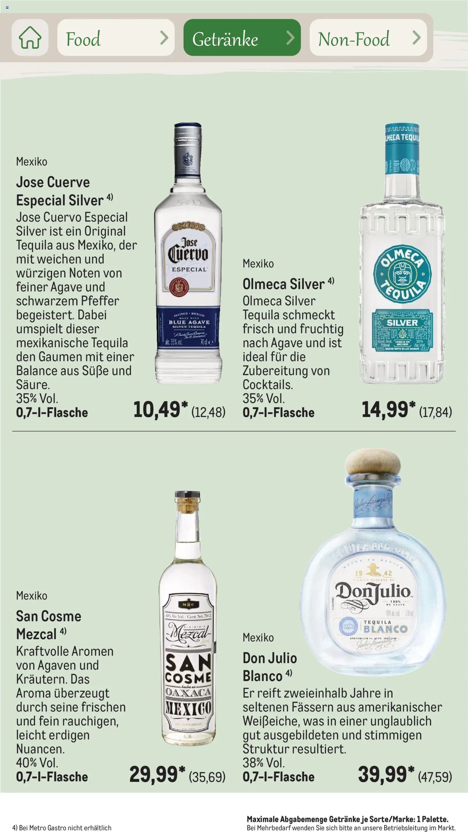 Metro Saisonkatalog Outdoor Dining – gültig ab 01.06.2026 | Seite: 81 | Produkte: Tequila, Pfeffer