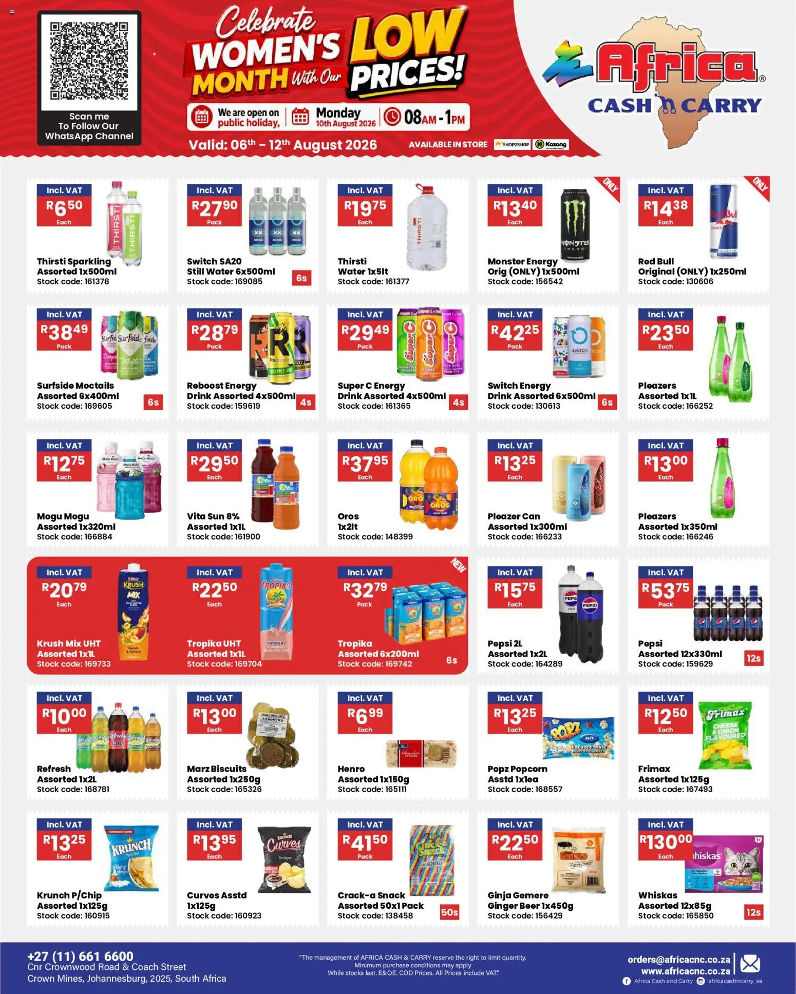 New Africa Cash & Carry catalogue – valid from 06/08/2026 | Page: 27 | Products: Cheese, Biscuits, Beer, Switch