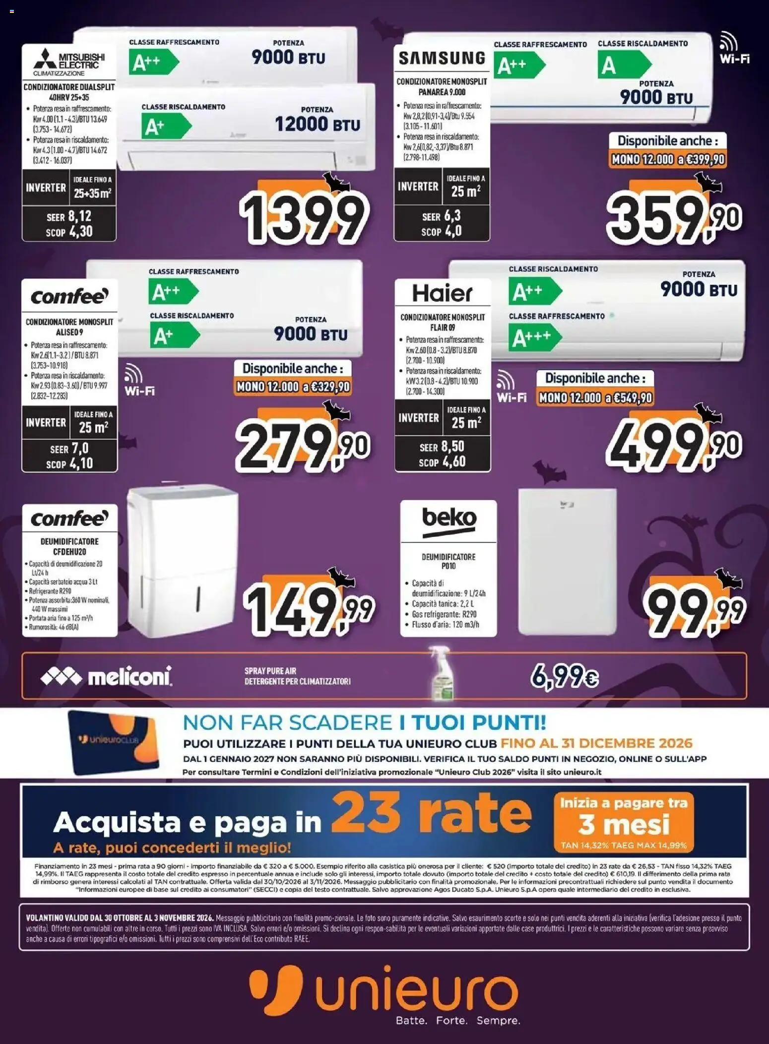 Nuovo Unieuro - Halloween da Unieuro! dal 30/10/2026 > offerte anteprima 🛍️ | Pagina: 30 | Prodotti: Deumidificatore, Detergente, Condizionatore, Samsung