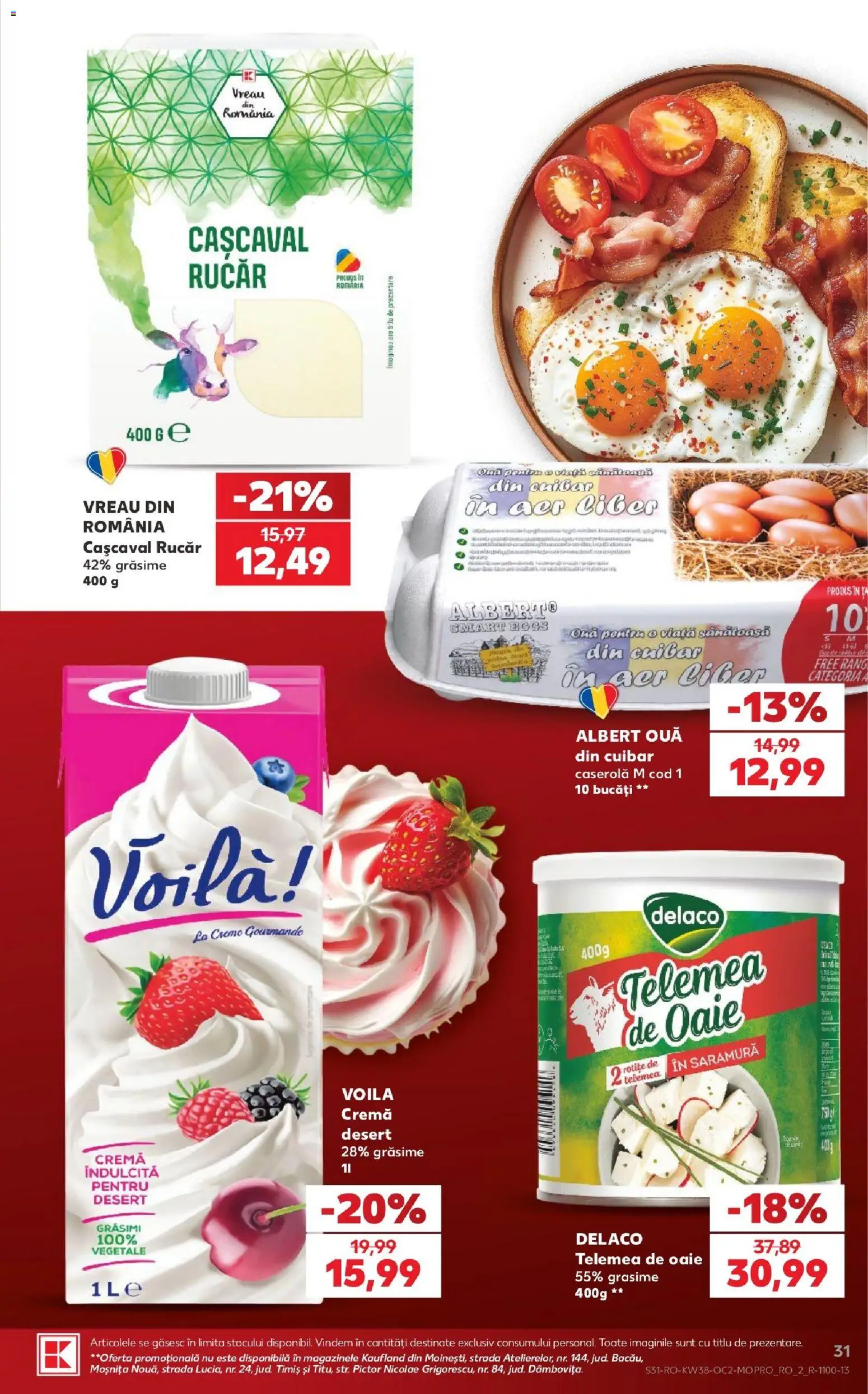 Kaufland Zalau 16.09.2026 - Revista si Oferta | Pagină: 31 | Produse: Caserola, Cașcaval, Ouă, Desert