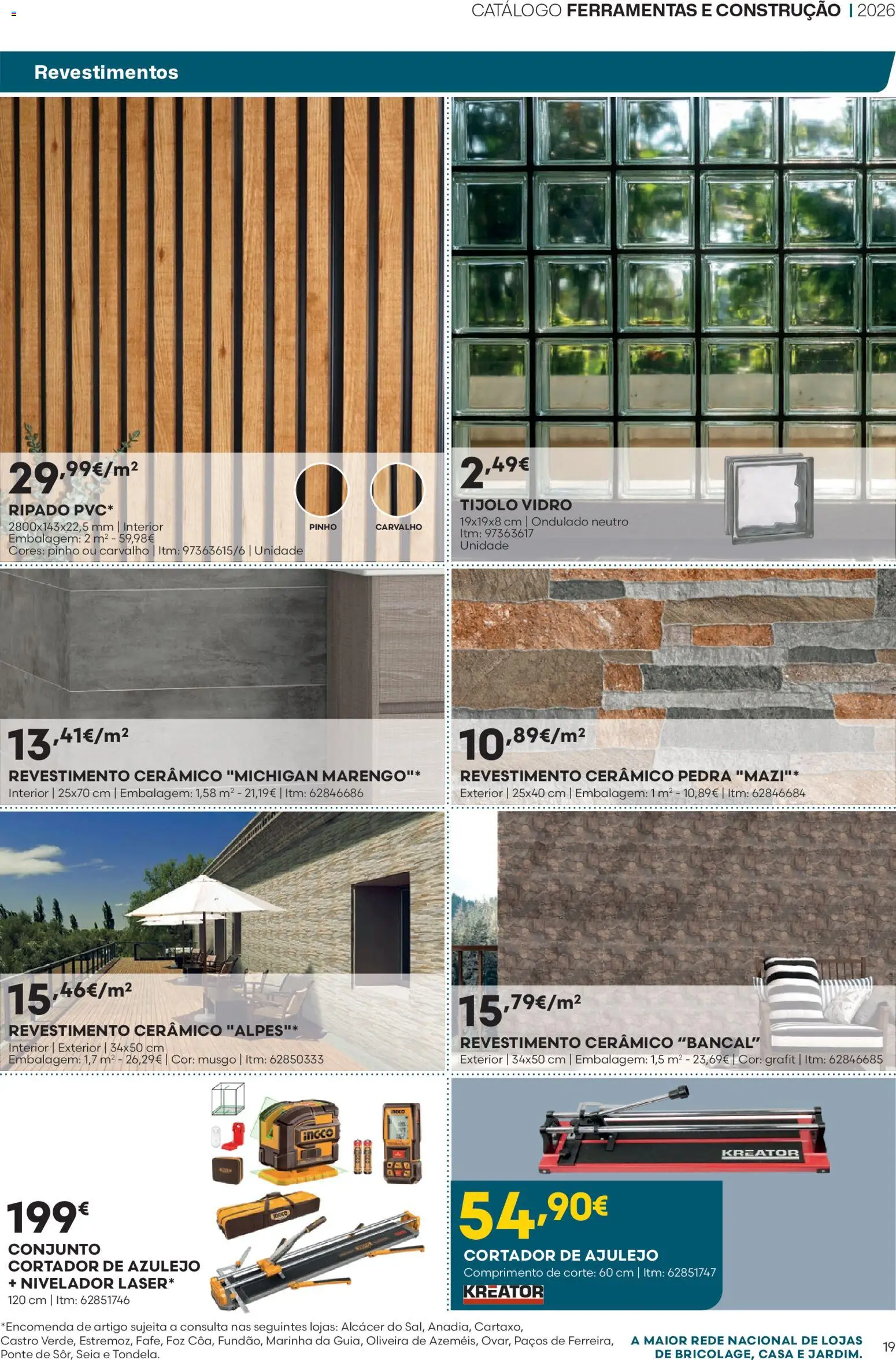BricoMarché Folheto 10 - Catálogo Ferramentas e Construção │ válido de 16/07/2026 | Página: 19 | Produtos: Cortador, Azulejo, Ferramentas