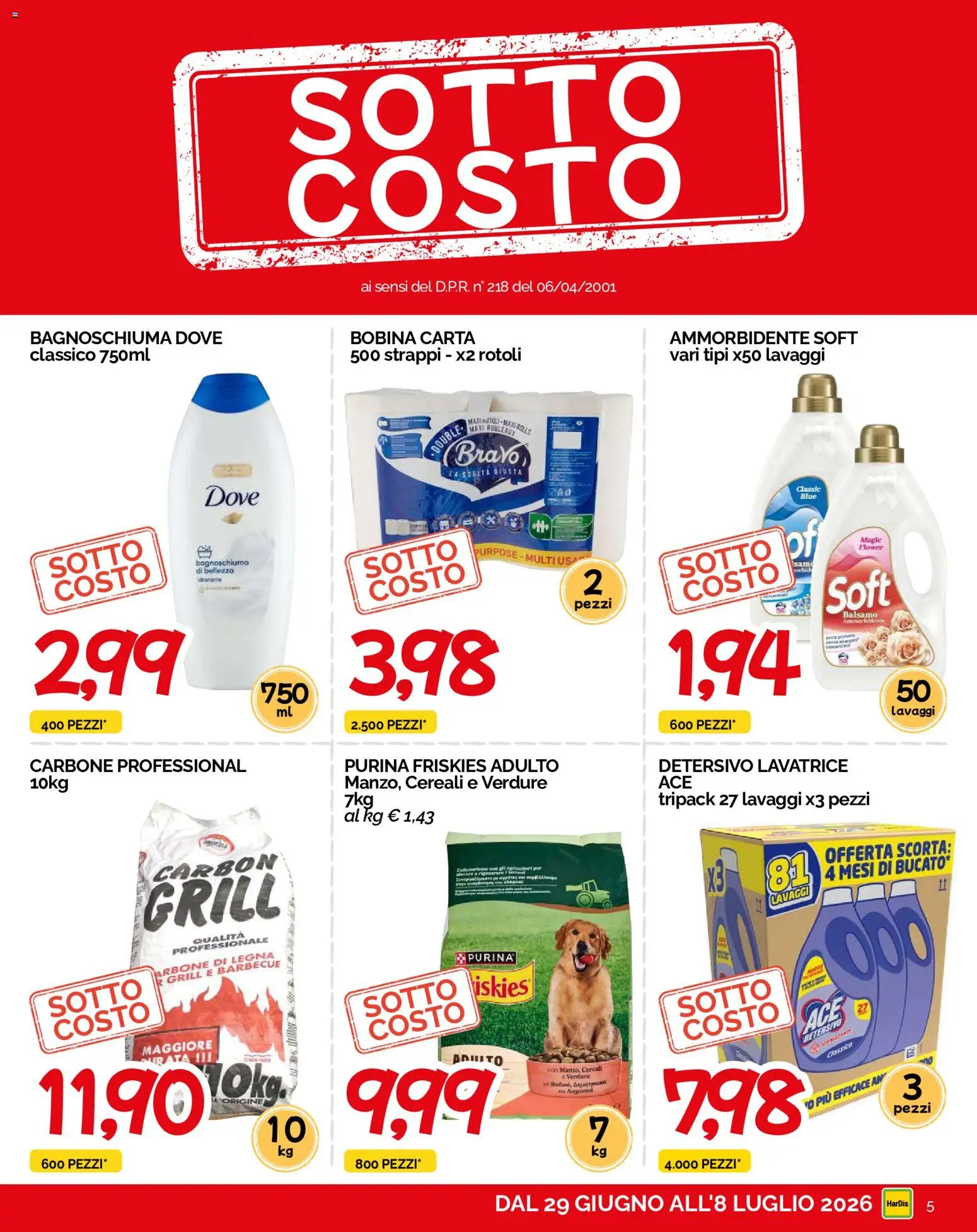 Volantino HarDis del 29/06/2026 | Pagina: 5 | Prodotti: Cereali, Verdure, Barbecue, Lavatrice