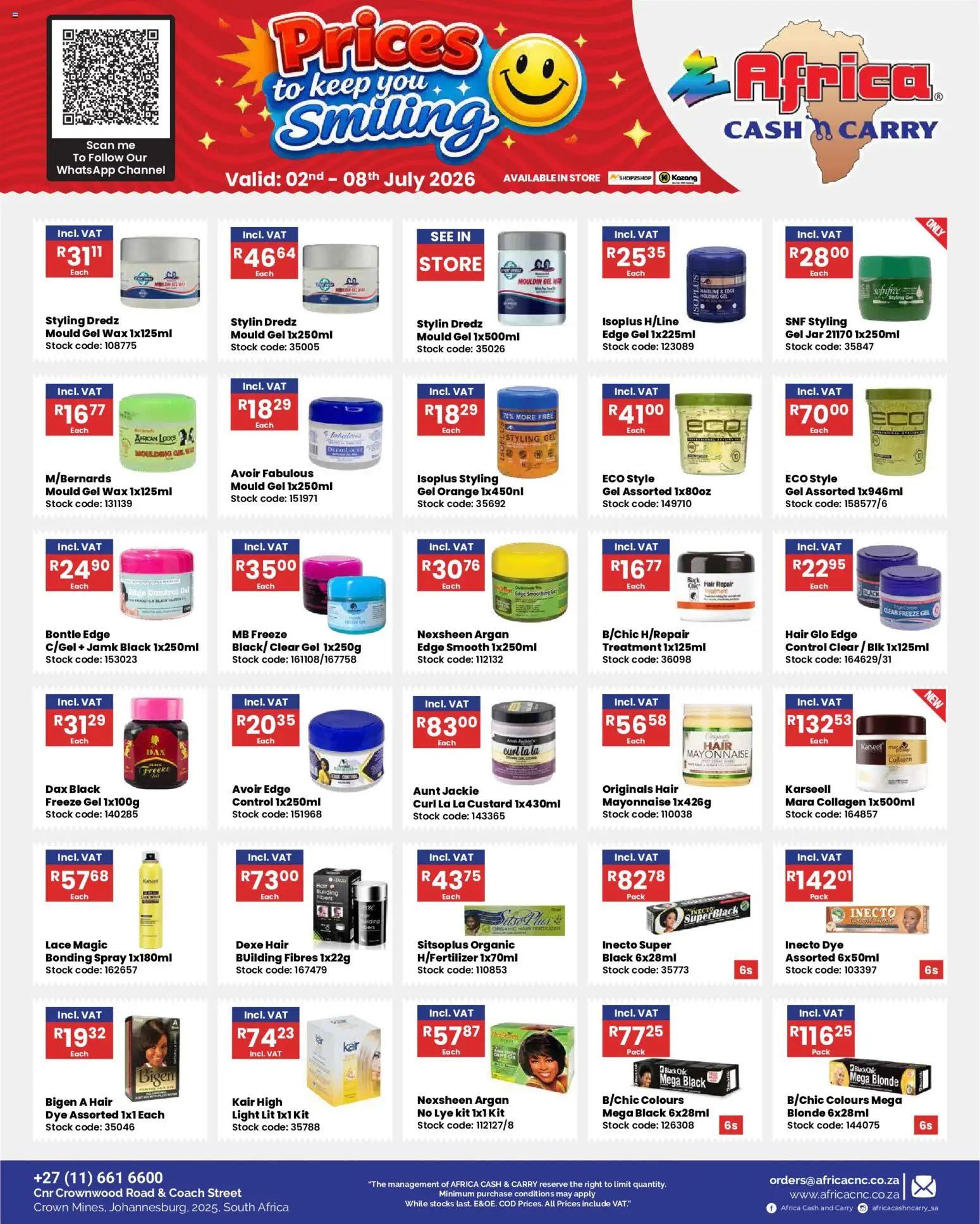 New Africa Cash & Carry catalogue – valid from 02/07/2026 | Page: 4 | Products: Custard, Wax, Light, Mayonnaise