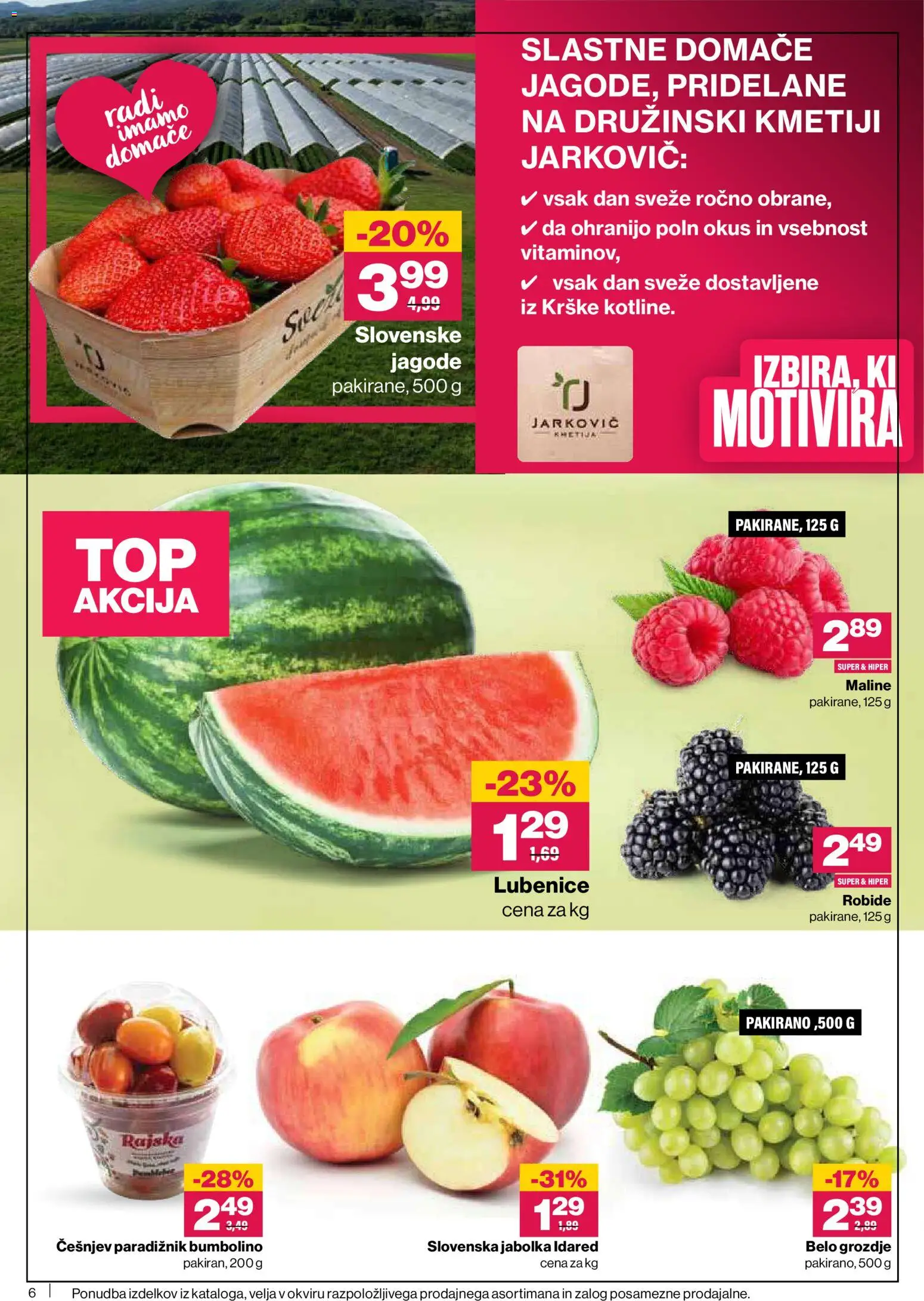 Novi Mercator katalog ponudbe – veljaven od 28.05.2026 | Stran: 6 | Izdelki: Grozdje, Jabolka, Jagode, Lubenice