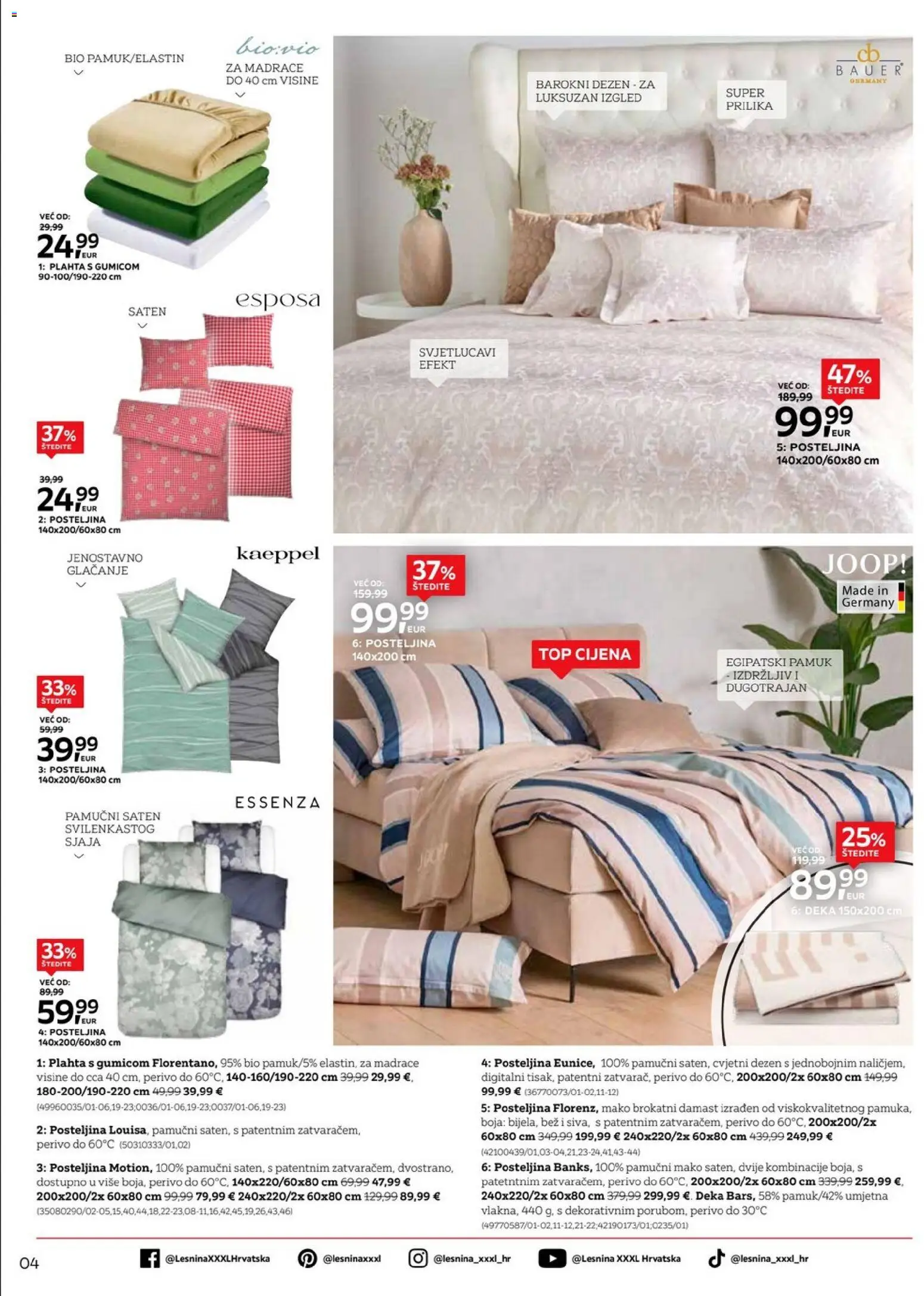 Lesnina katalog | vrijedi od 10.09.2026 | Stranica: 4 | Proizvodi: Plahta, Posteljina, Deka