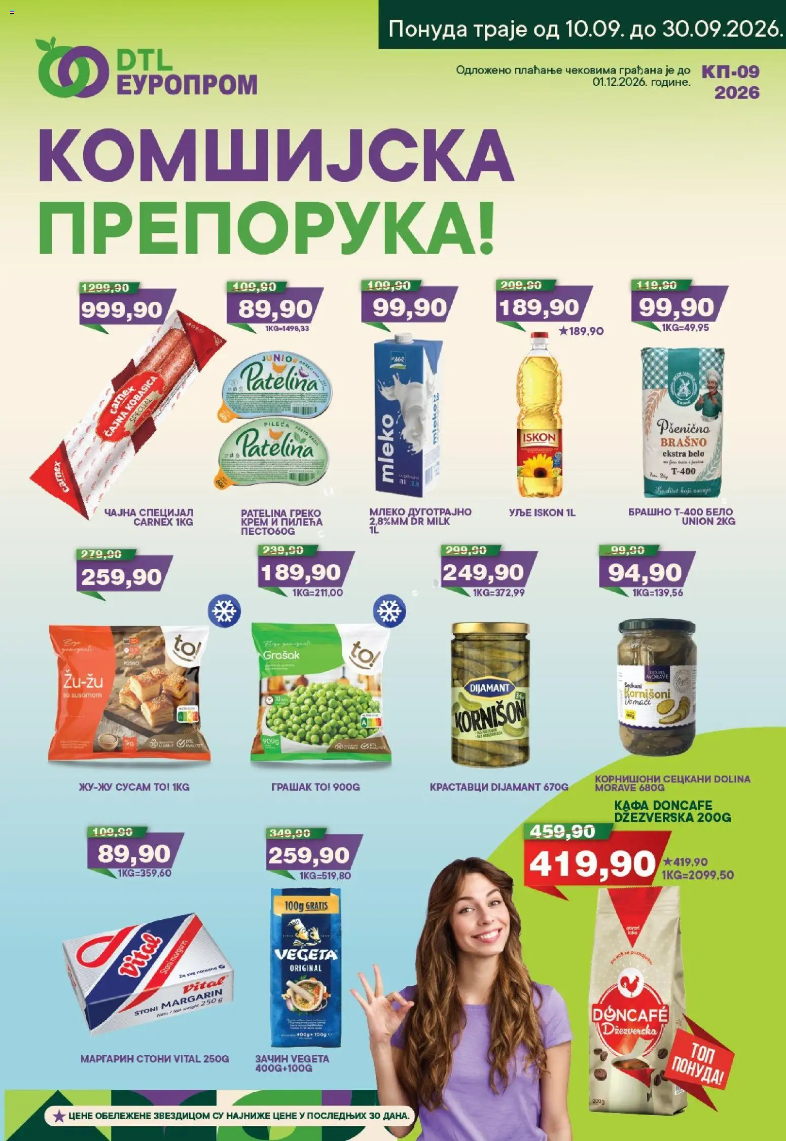 Europrom katalog - važi od 10.09.2026 | Strana: 1 | Proizvode: Doncafe, So, Brašno, Margarin
