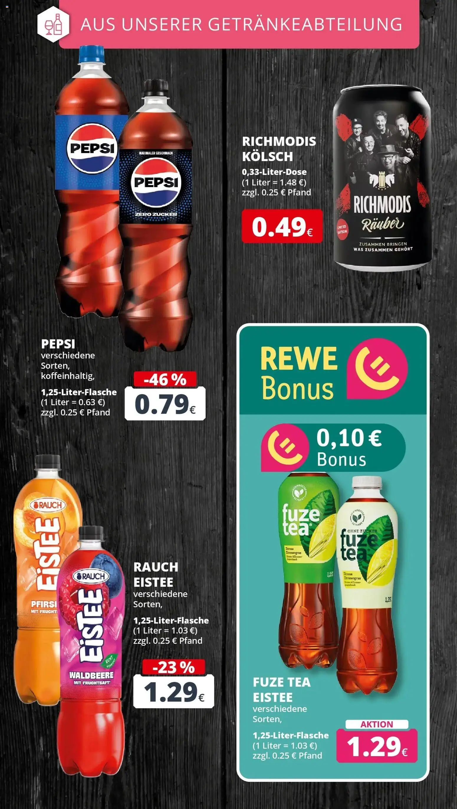 REWE Prospekt ab 28.09.2026 zum Blättern » Angebote | Seite: 21 | Produkte: Fuze tea, Zucker, Zitrone, Pepsi