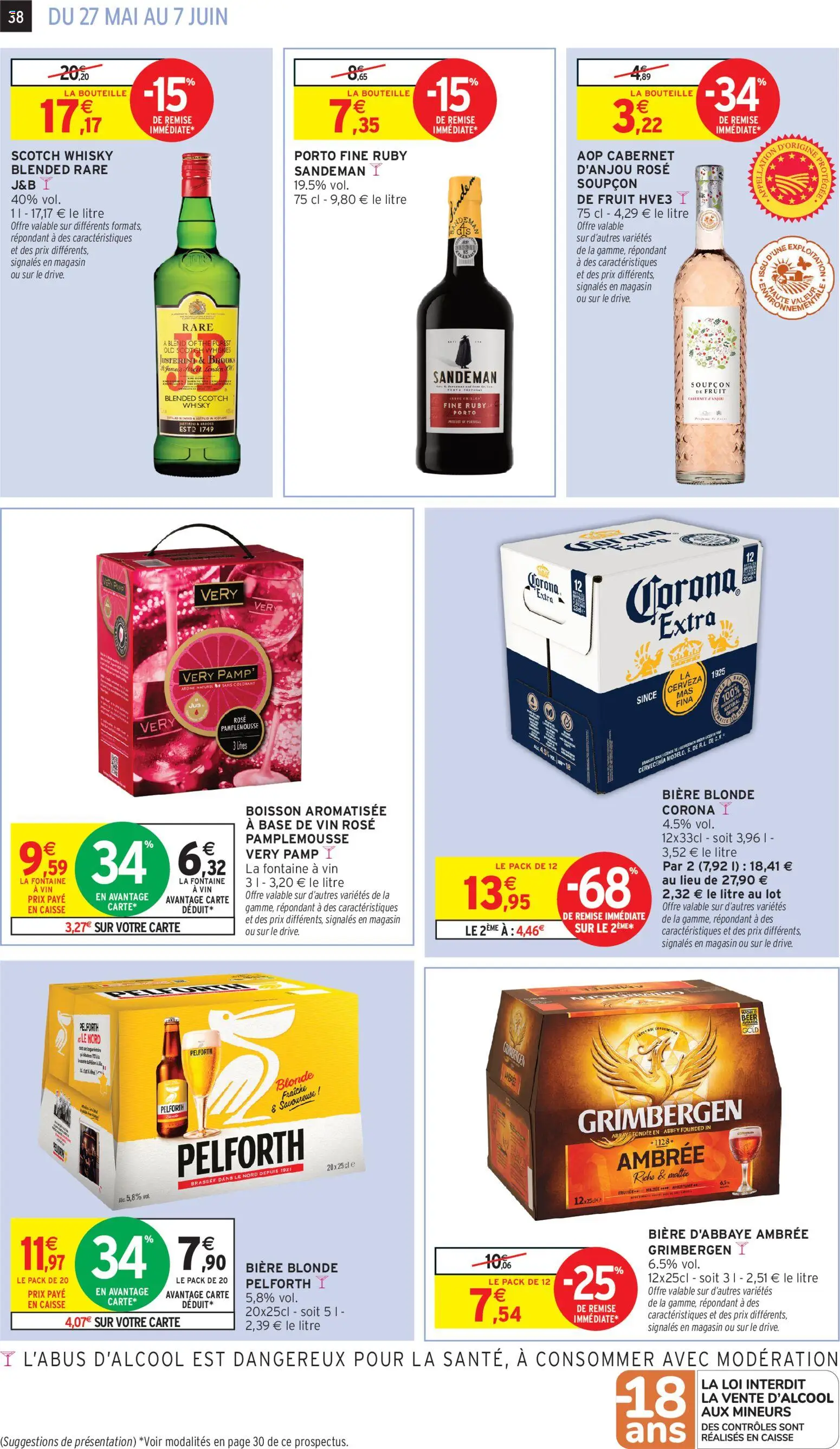 {H1} | Page: 38 | Produits: Whisky, Pamplemousse, Bière blonde, Bière