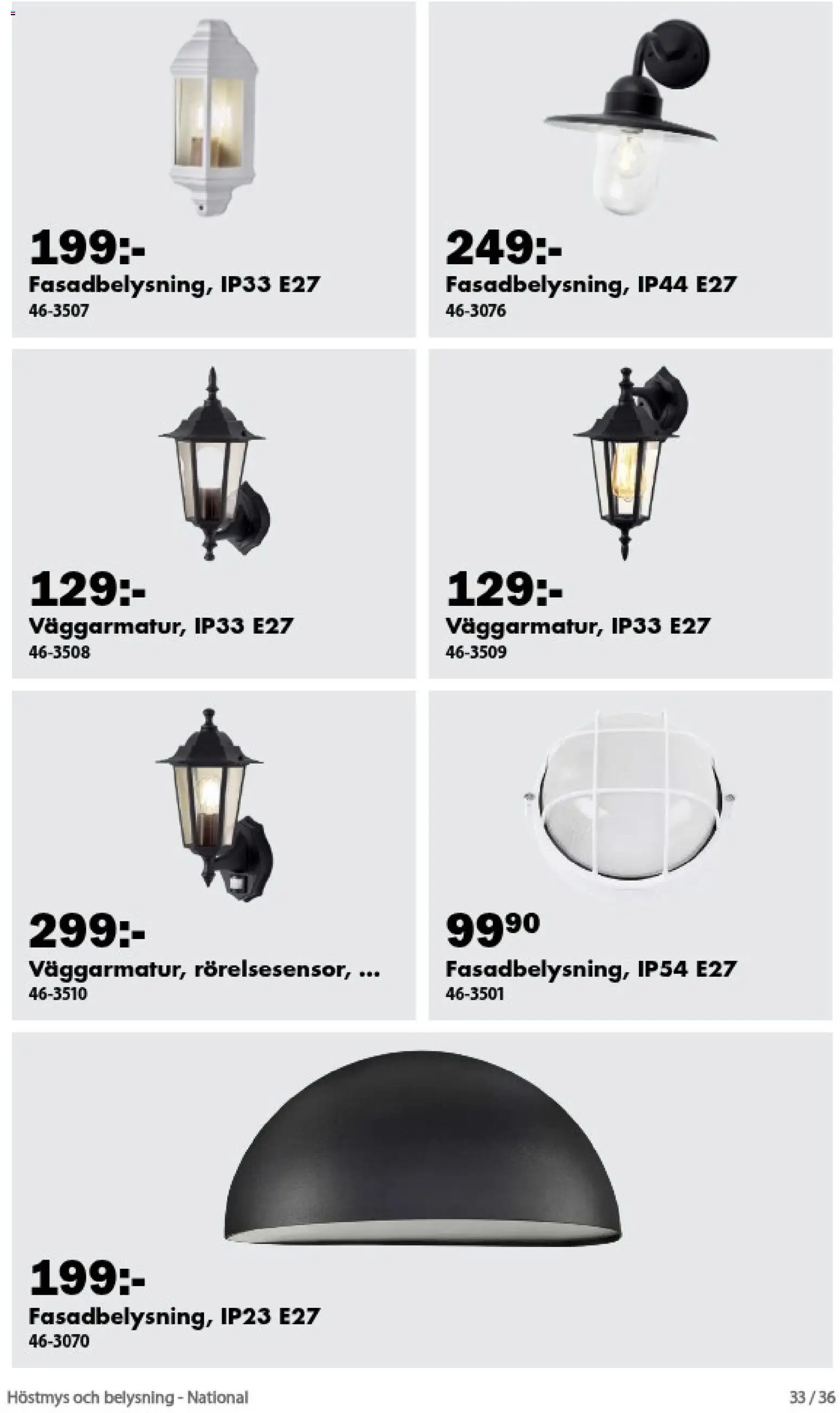 Biltema reklamblad aktuell från 01/09/2026 | Sida: 33 | Produkter: Belysning
