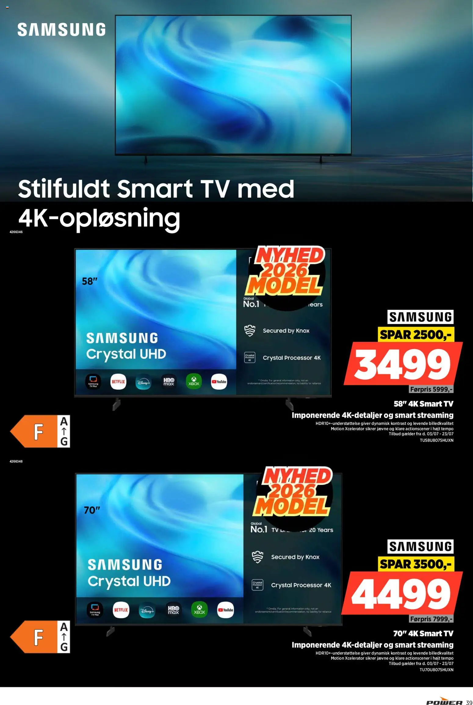Power tilbudsavis – gyldig fra 17/07/2026 | Side: 39 | Produkter: Processor, Te, Smart TV, Xbox