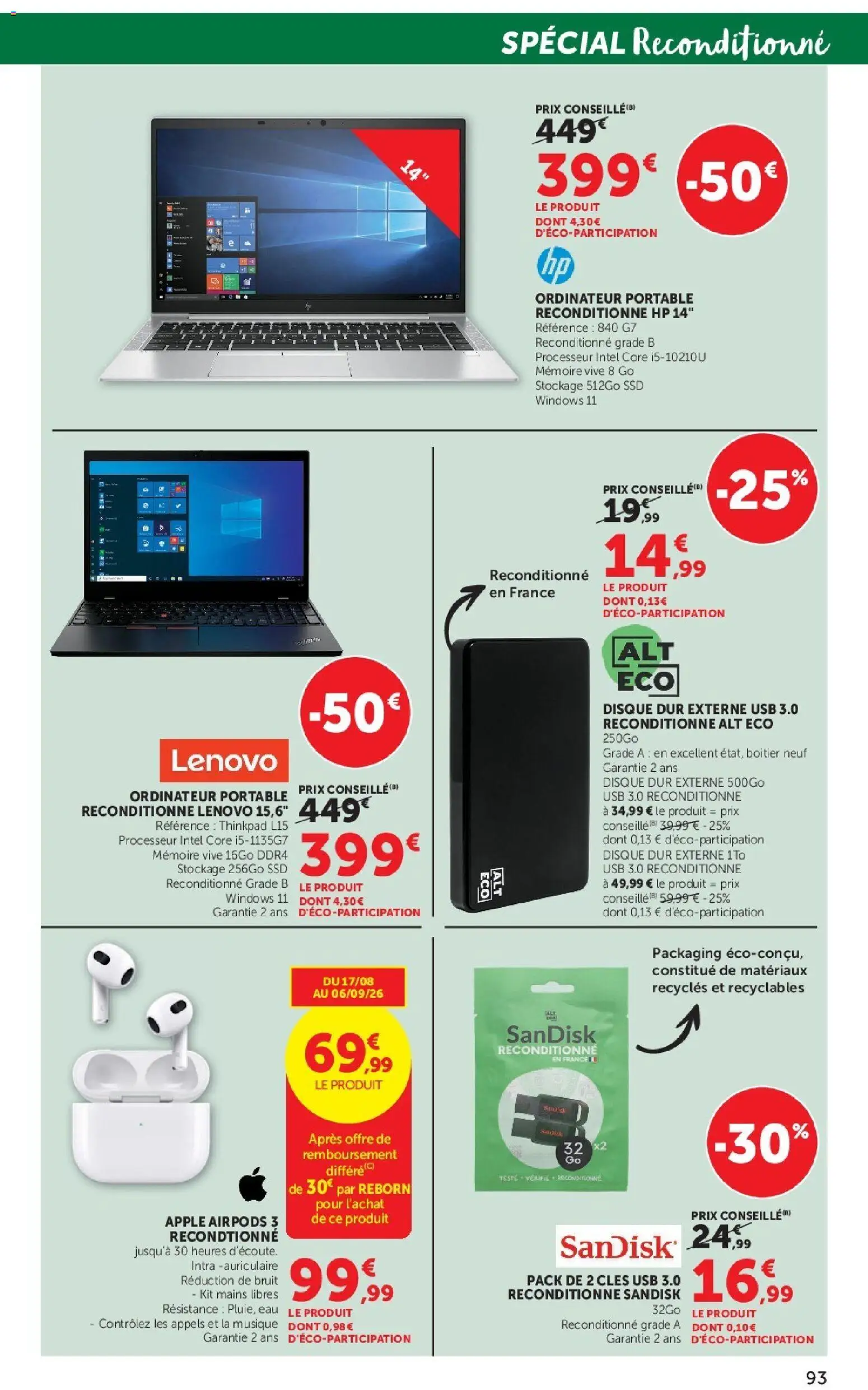 {H1} | Page: 93 | Produits: Ordinateur, USB, Portable, Disque dur externe
