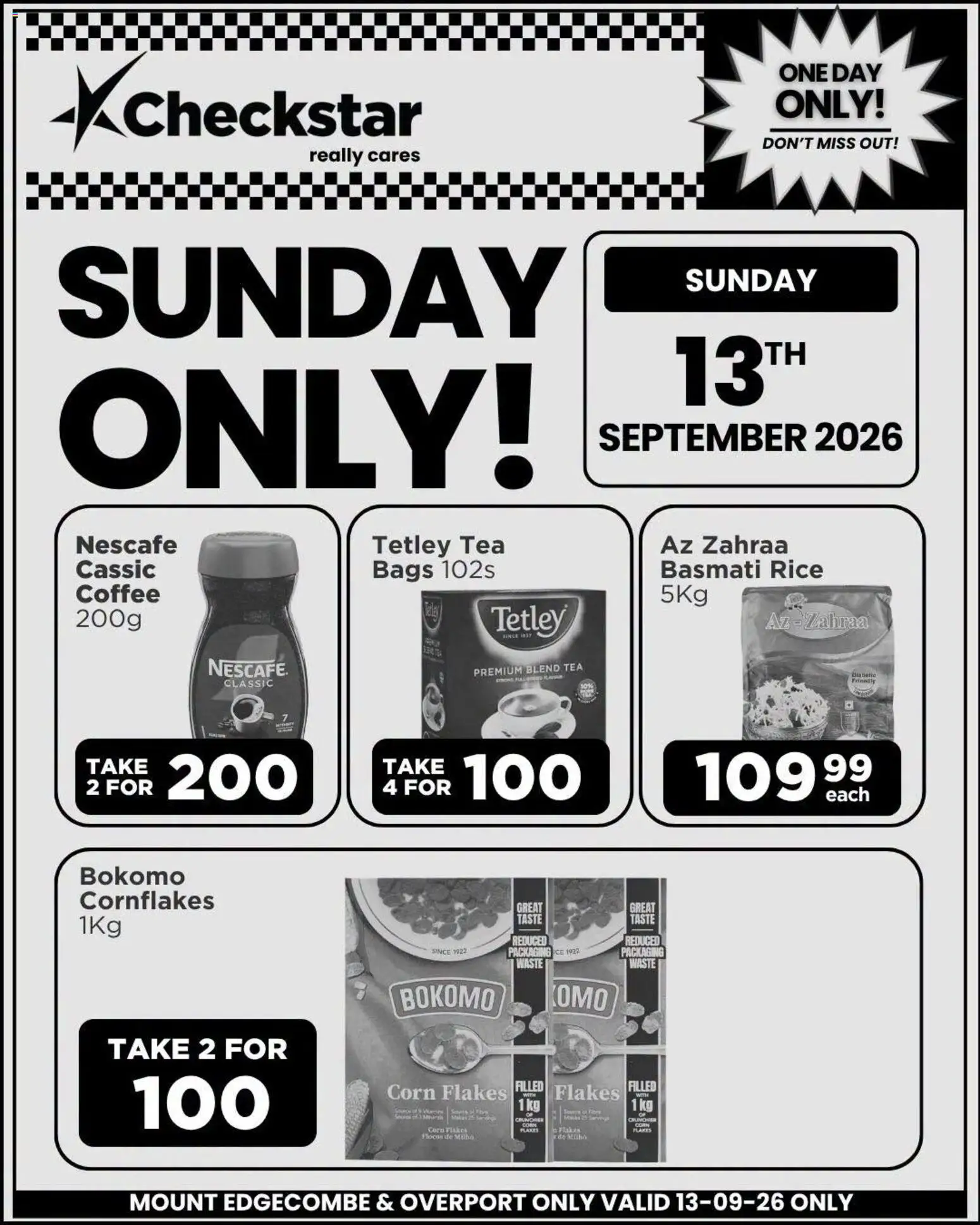 New Check Star catalogue – valid from 13/09/2026 | Page: 1 | Products: Corn, Corn flakes, Coffee, Rice