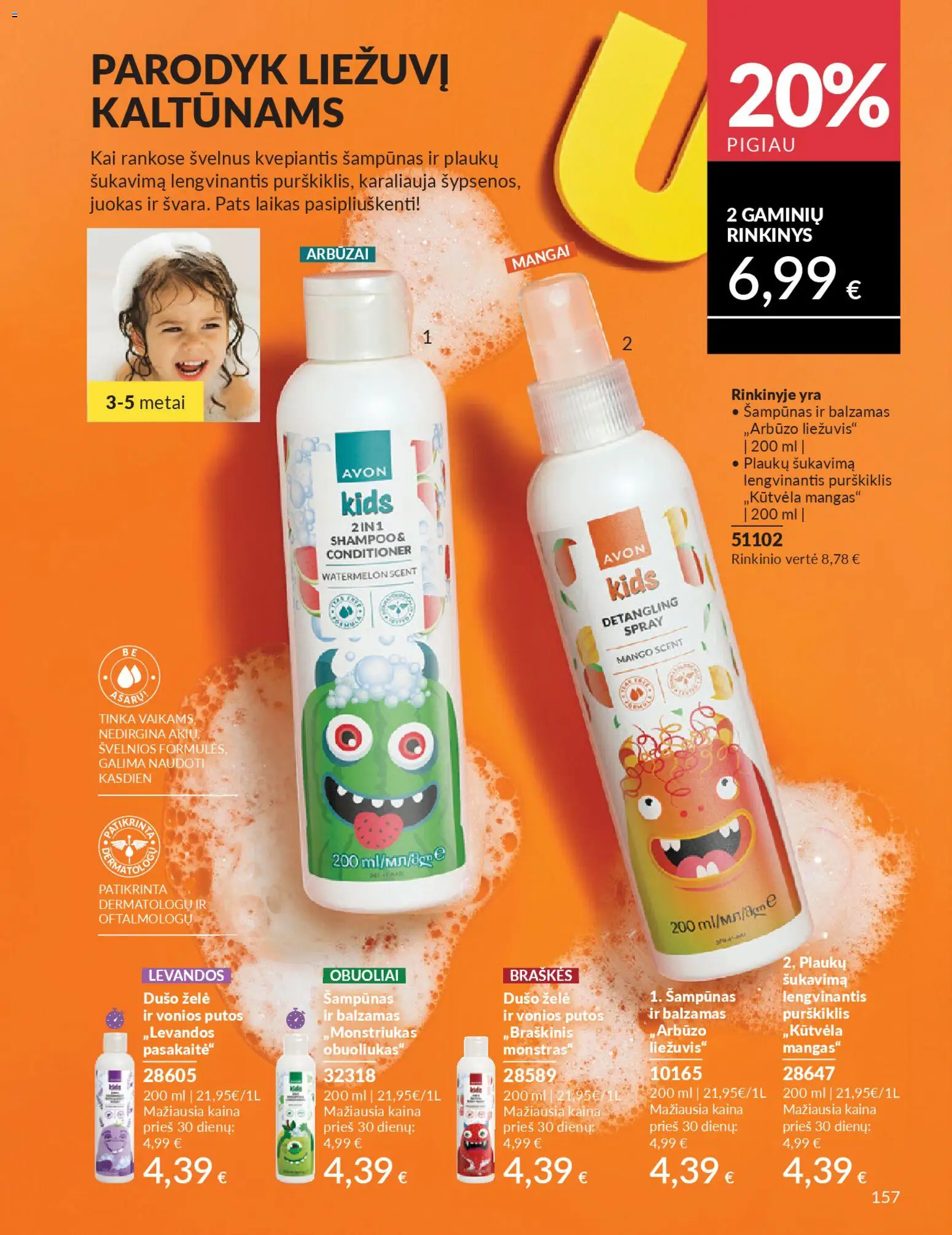 AVON akcijos nuo 2026.04.01 | Puslapis: 157 | Prekių: Balzamas, Šampūnas, Vonios putos, Obuoliai