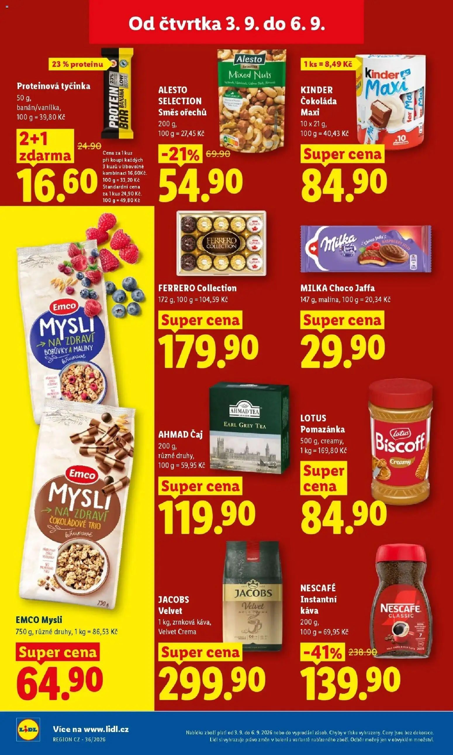 Lidl leták od 03.09.2026 - Nový akční leták | Strana: 26 | Produkty: Proteinová tyčinka, Crema, Protein, Lotus