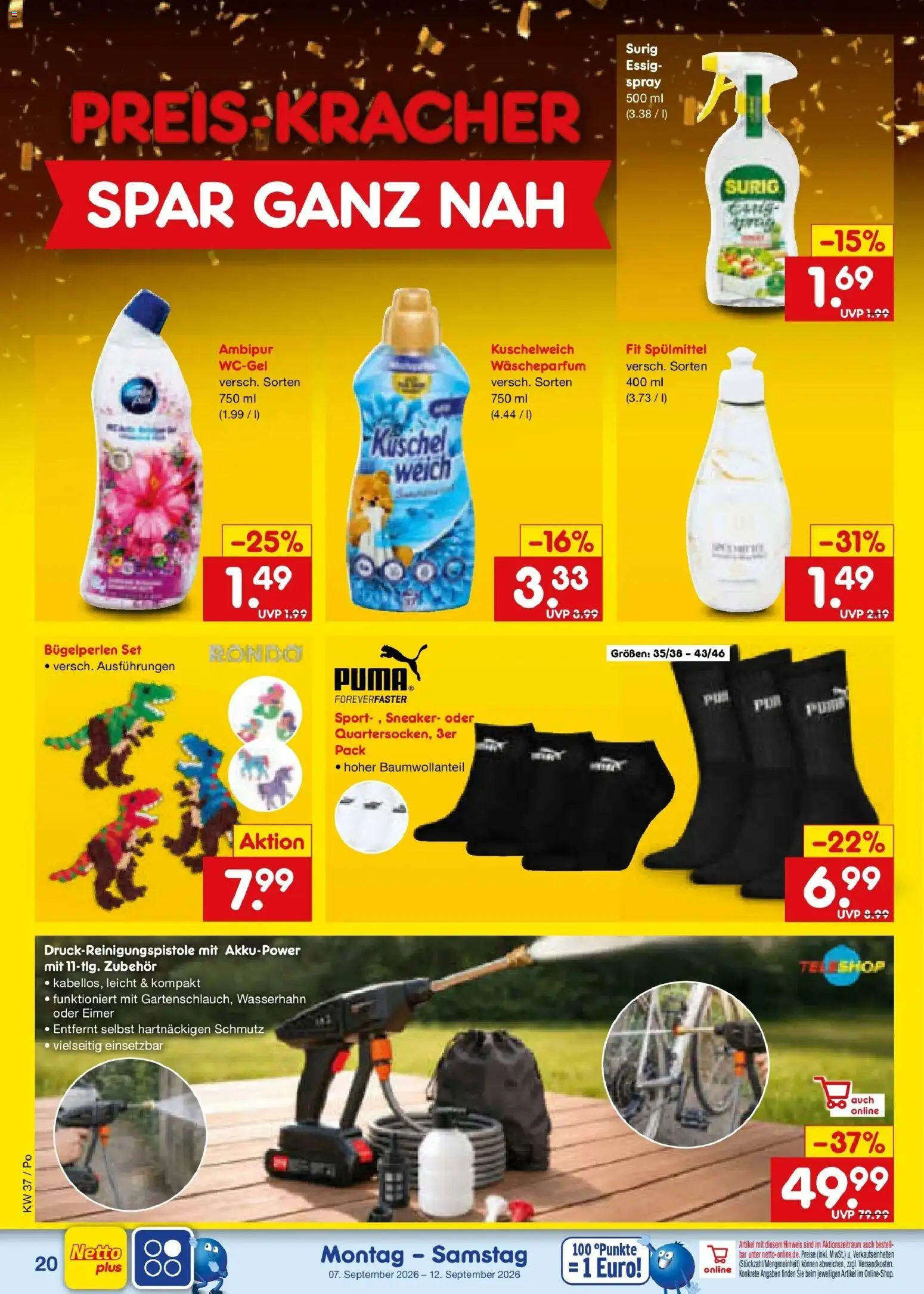 Netto Marken-Discount Prospekt Amberg – gültig ab 07.09.2026 | Seite: 28 | Produkte: Essig, Kuschelweich