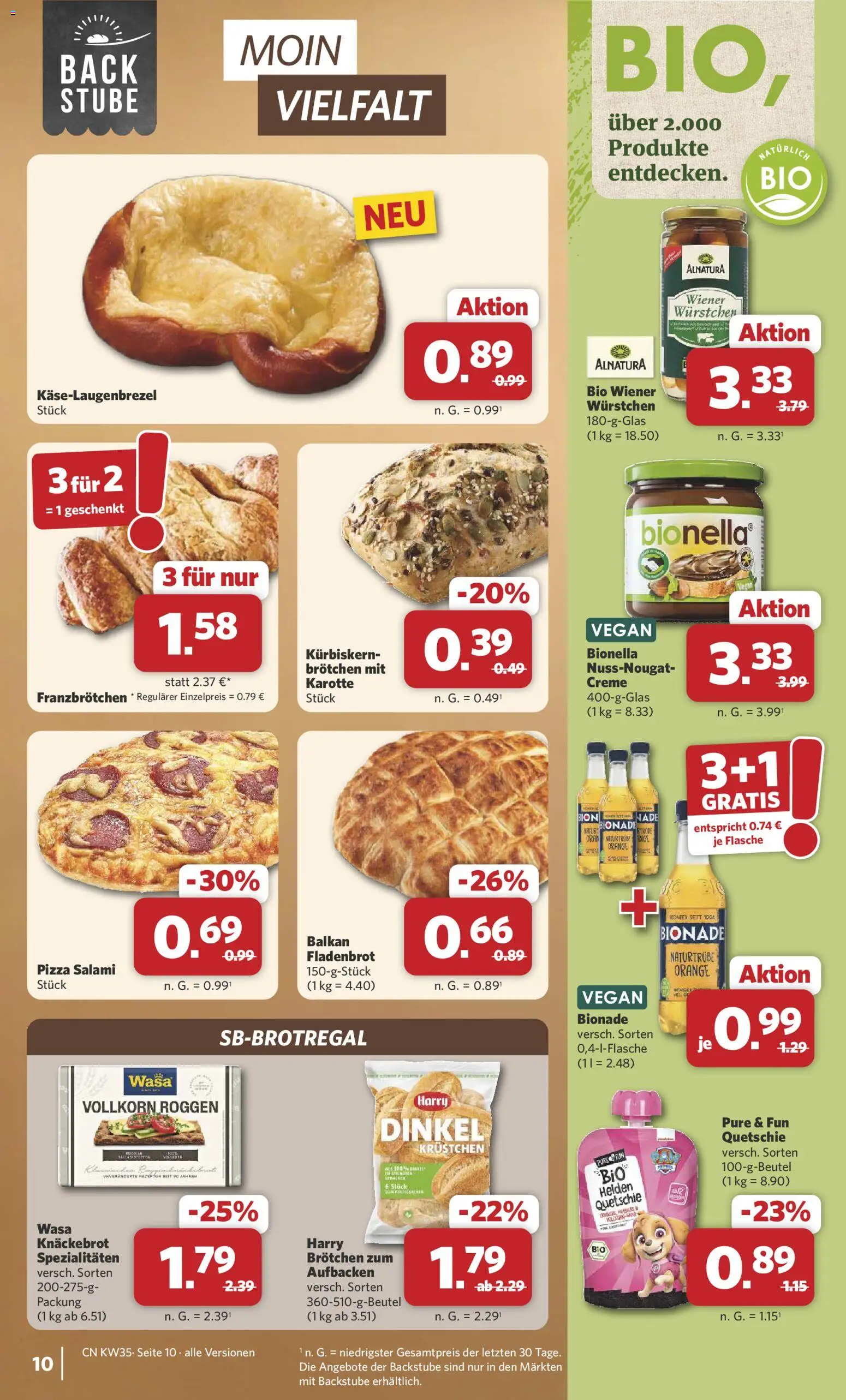 Combi Prospekt – gültig ab 24.08.2026 | Seite: 12 | Produkte: Bionade, Creme, Wasa knackebrot, Salami