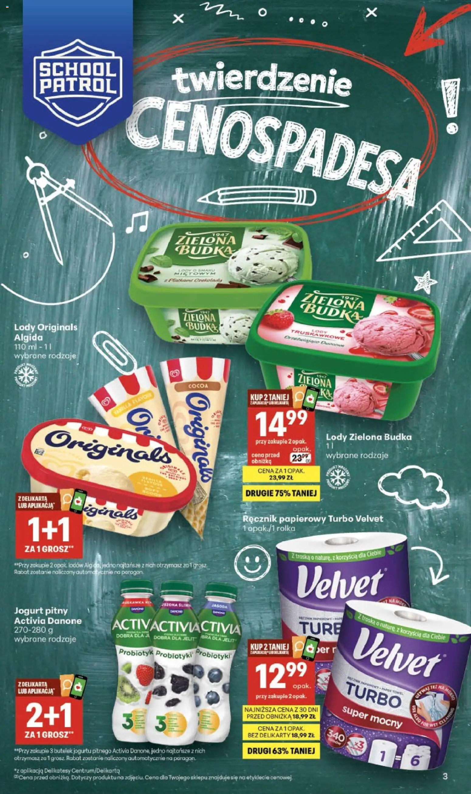 Delikatesy Centrum gazetka od 10.09.2026 | Strona: 3 | Produkty: Jogurt pitny, Lody Zielona Budka, Jogurt, Lody