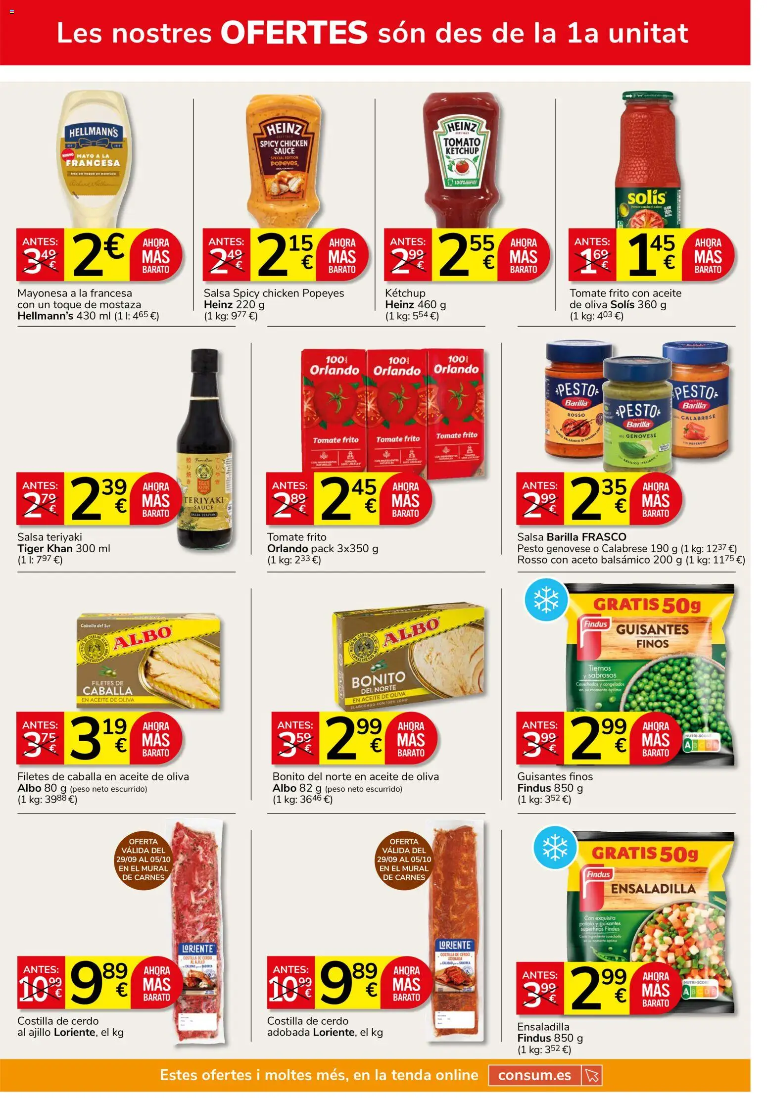 Consum folleto │ válido desde el 24/09/2026 | Página: 10 | Productos: Ensaladilla, Aceite, Tomate, Mostaza