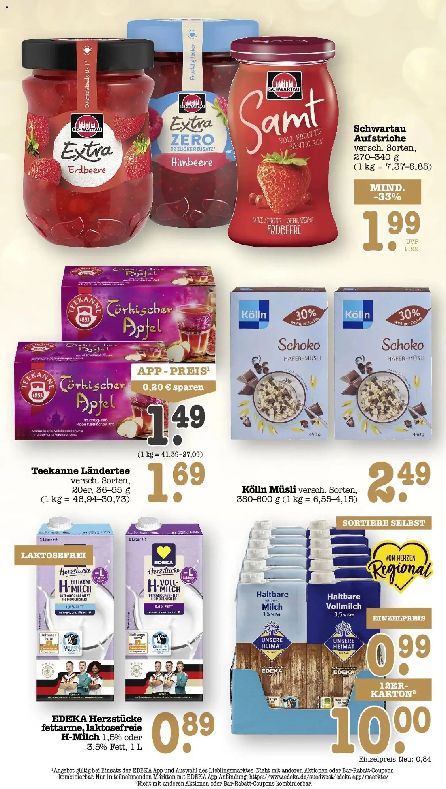 E center Prospekt Karlsruhe (ab 21.09.2026) zum Blättern | Seite: 36 | Produkte: Kolln musli, Zucker, Himbeere, Schwartau extra