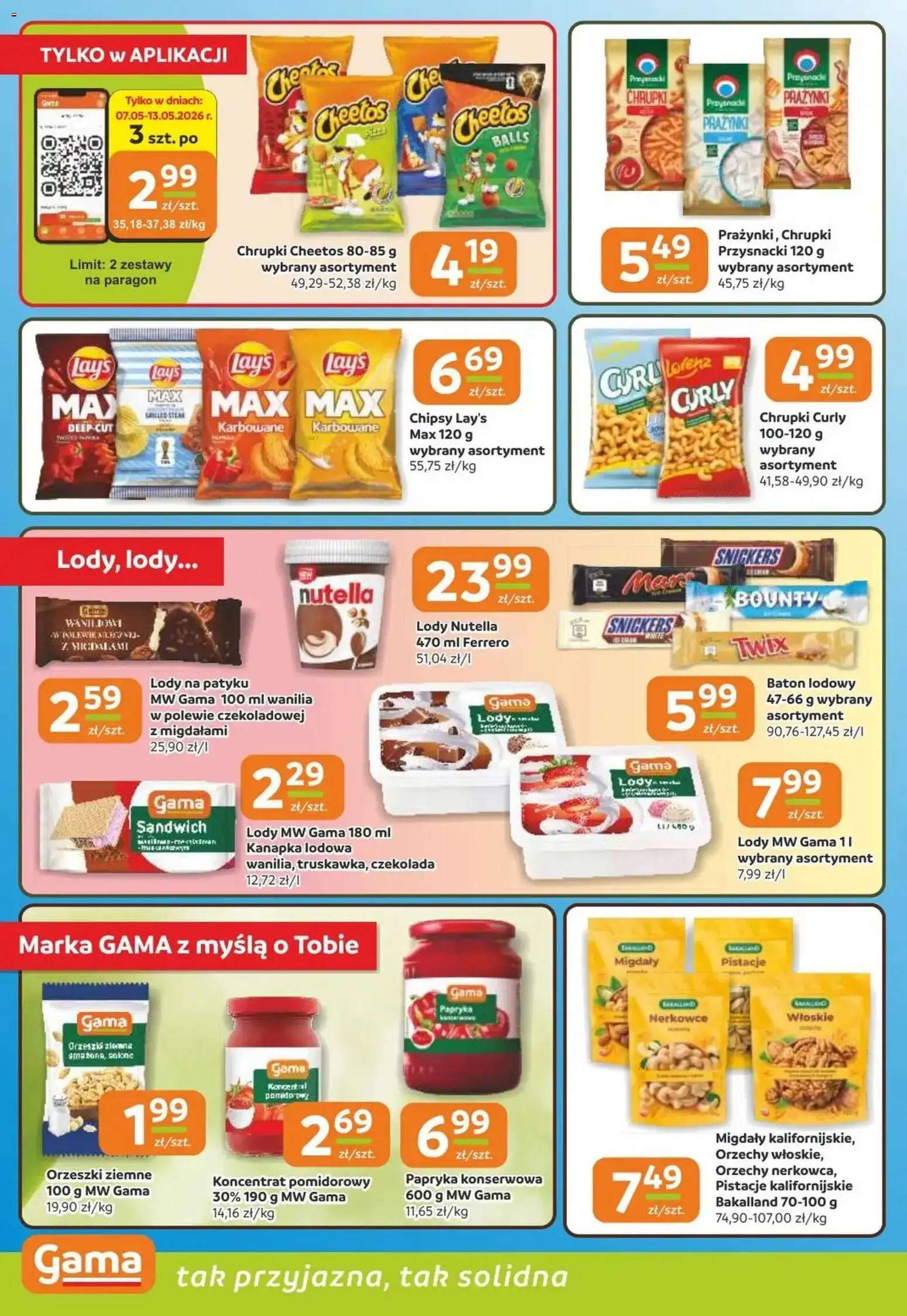Gama gazetka od 07.05.2026 | Strona: 6 | Produkty: Papryka, Lays, Lody na patyku, Orzeszki ziemne
