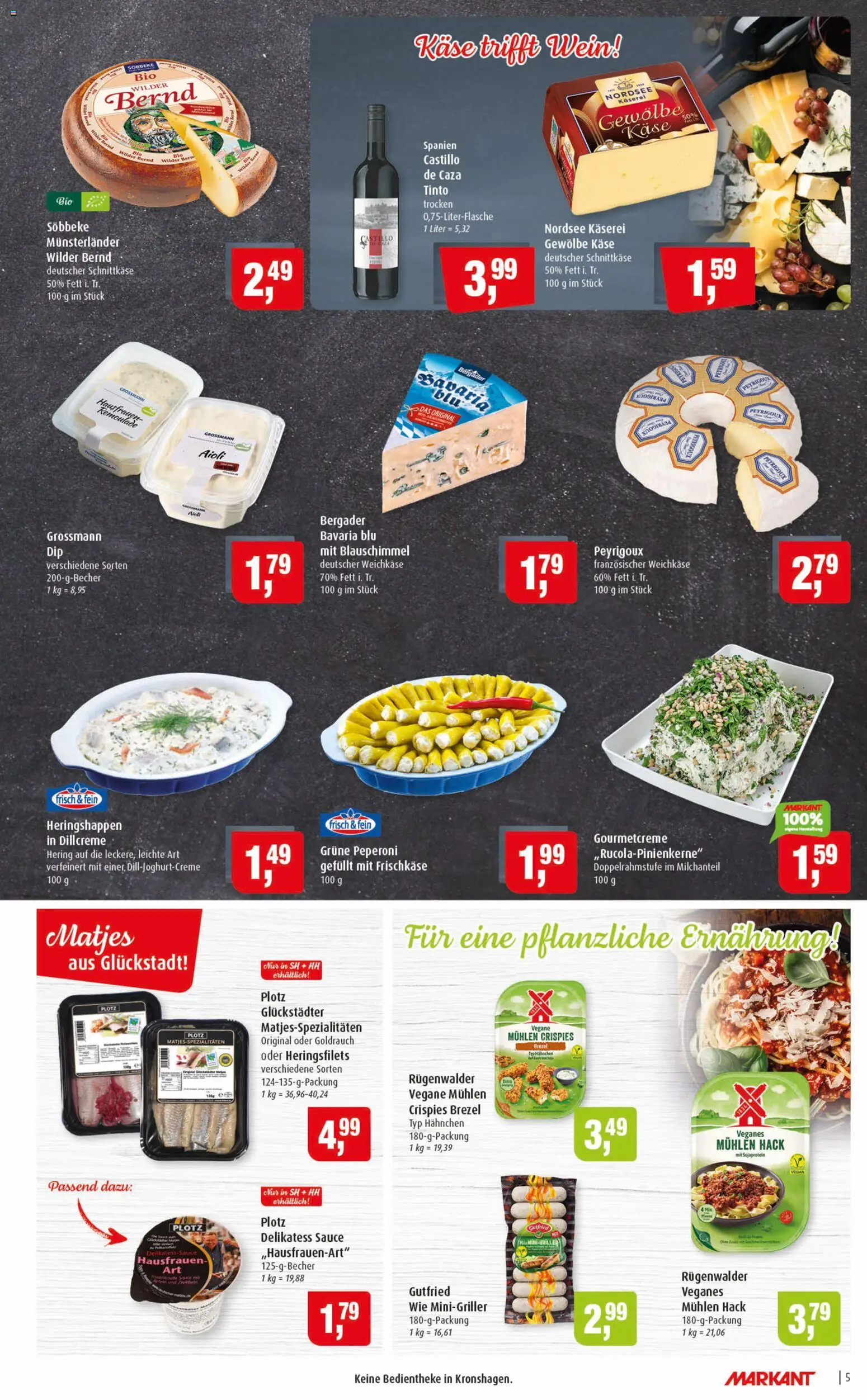 Markant Prospekt 	 – gültig ab 11.05.2026 | Seite: 5 | Produkte: Hahnchen, Käse, Wein, Frischkase