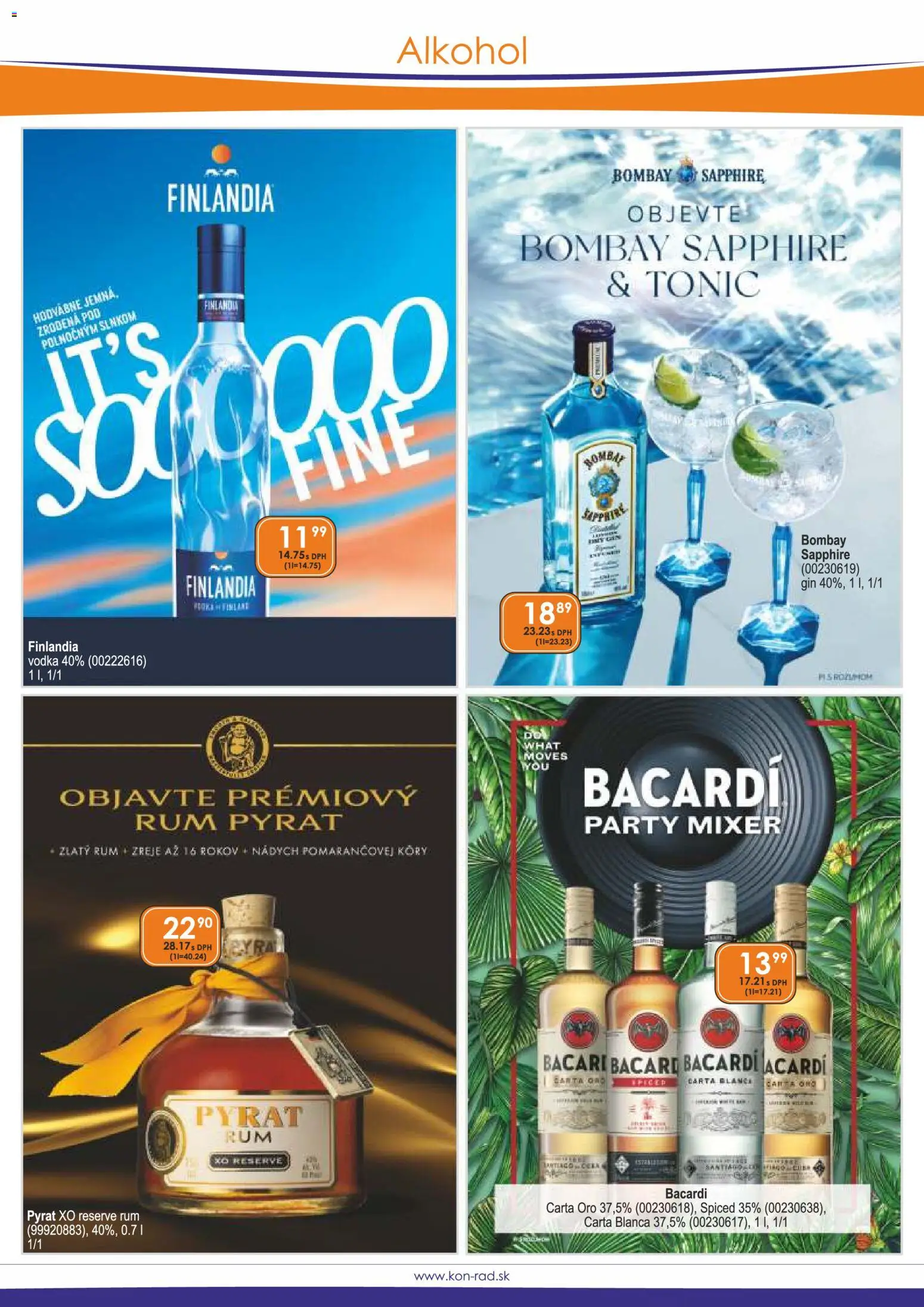 Nové KON - RAD akcie – leták je platný od 01.08.2026 | Strana: 9 | Produkty: Mixér, Tonic, Bombay Sapphire, Rum