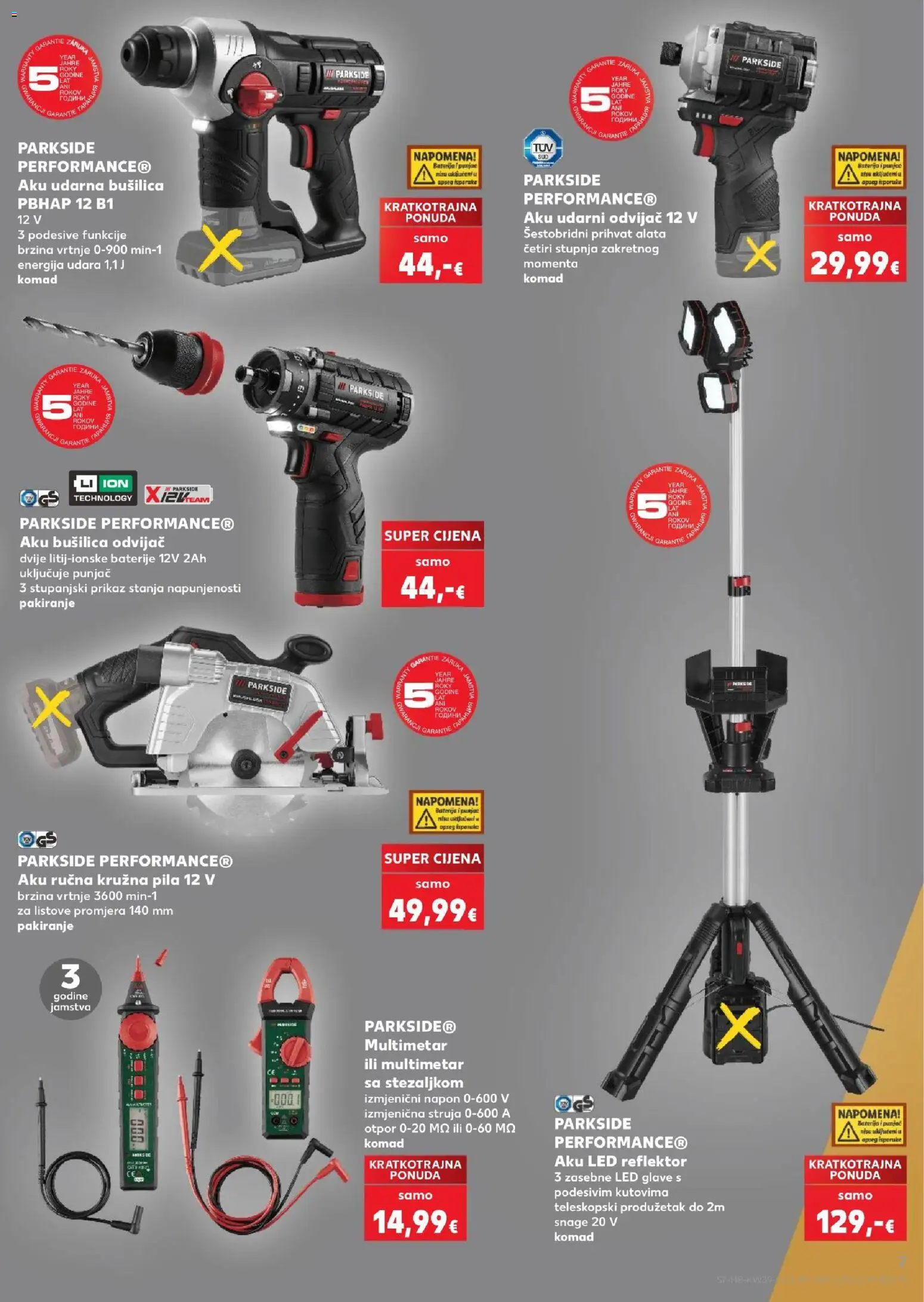 Kaufland katalog | vrijedi od 23.09.2026 | Stranica: 7 | Proizvodi: Baterije, Reflektor, Led, Odvijač