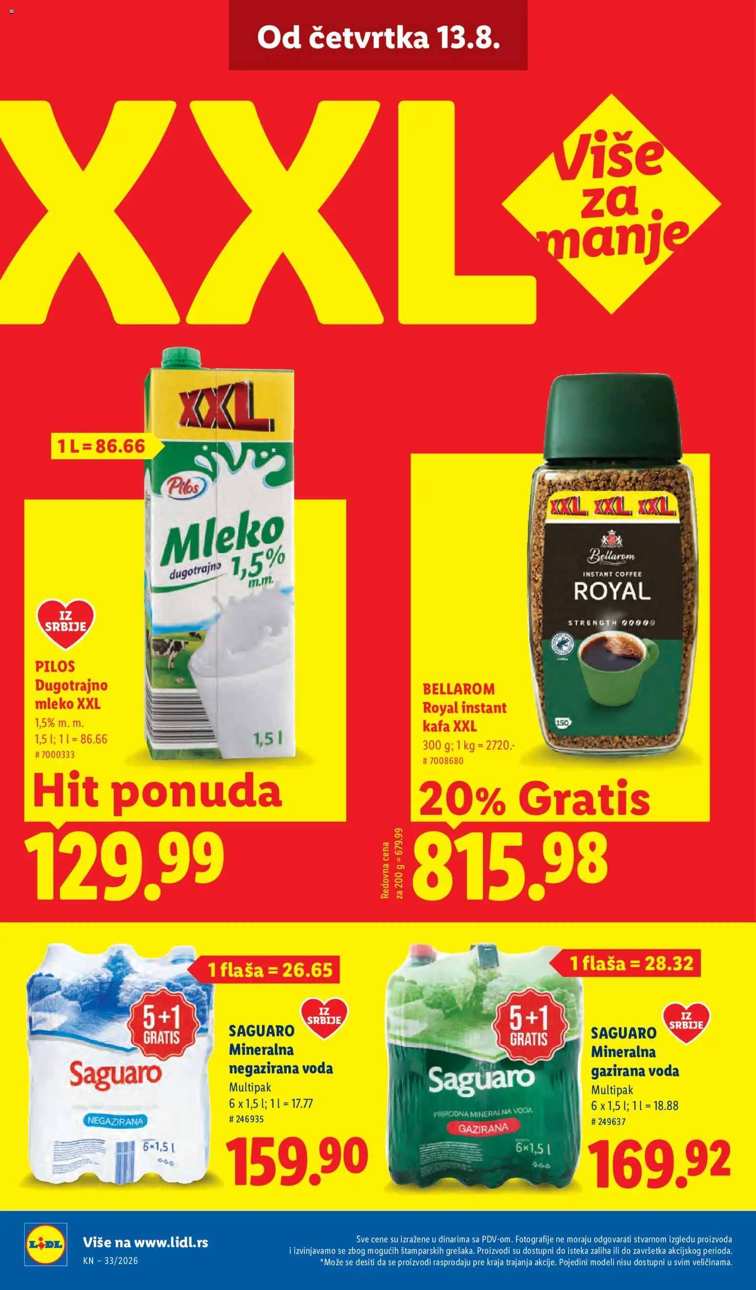 Lidl katalog - važi od 13.08.2026 | Strana: 54 | Proizvode: Instant kafa, Voda, Mleko, Kafa
