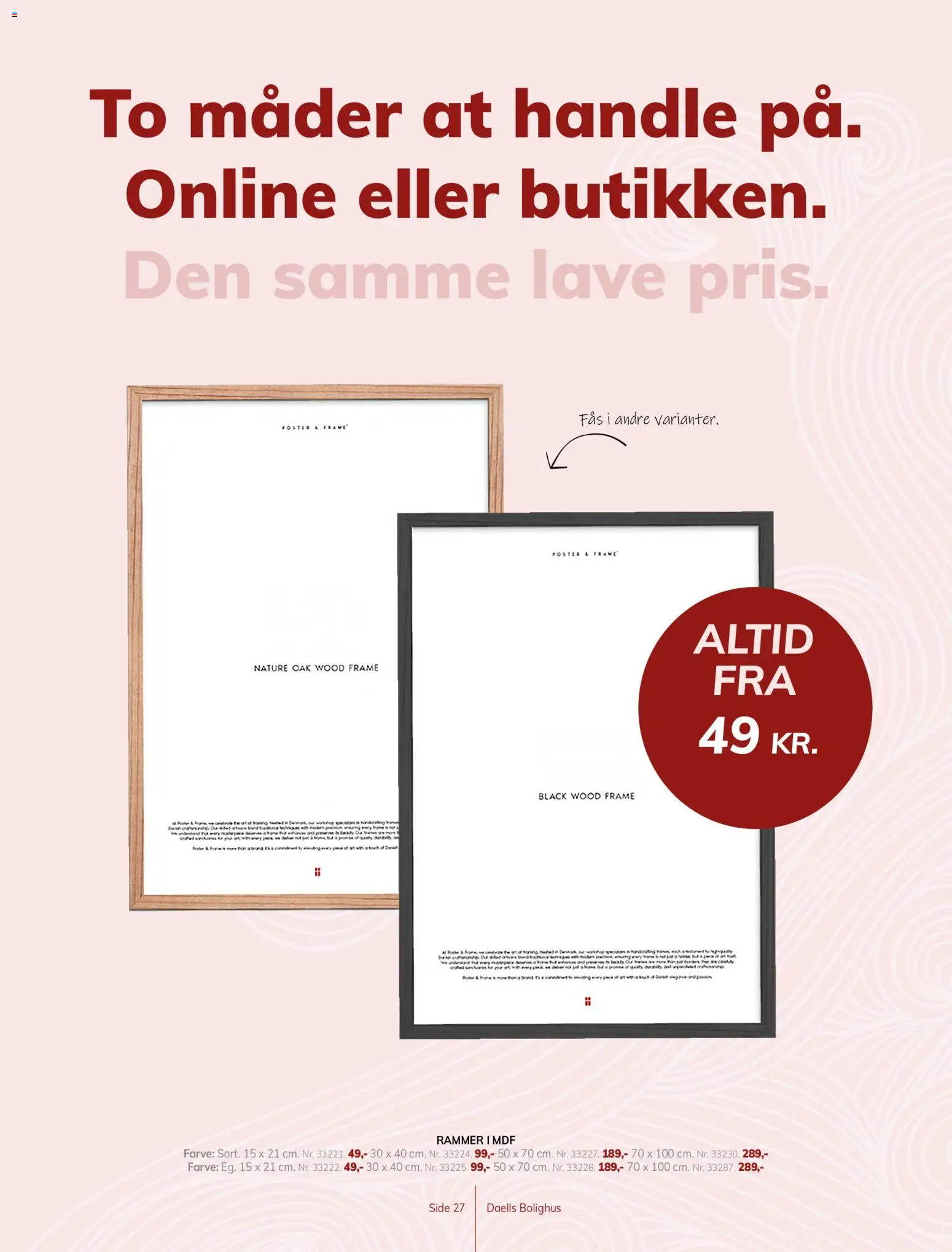 Daells Bolighus tilbudsavis – gyldig fra 29/07/2026 | Side: 27 | Produkter: Rammer