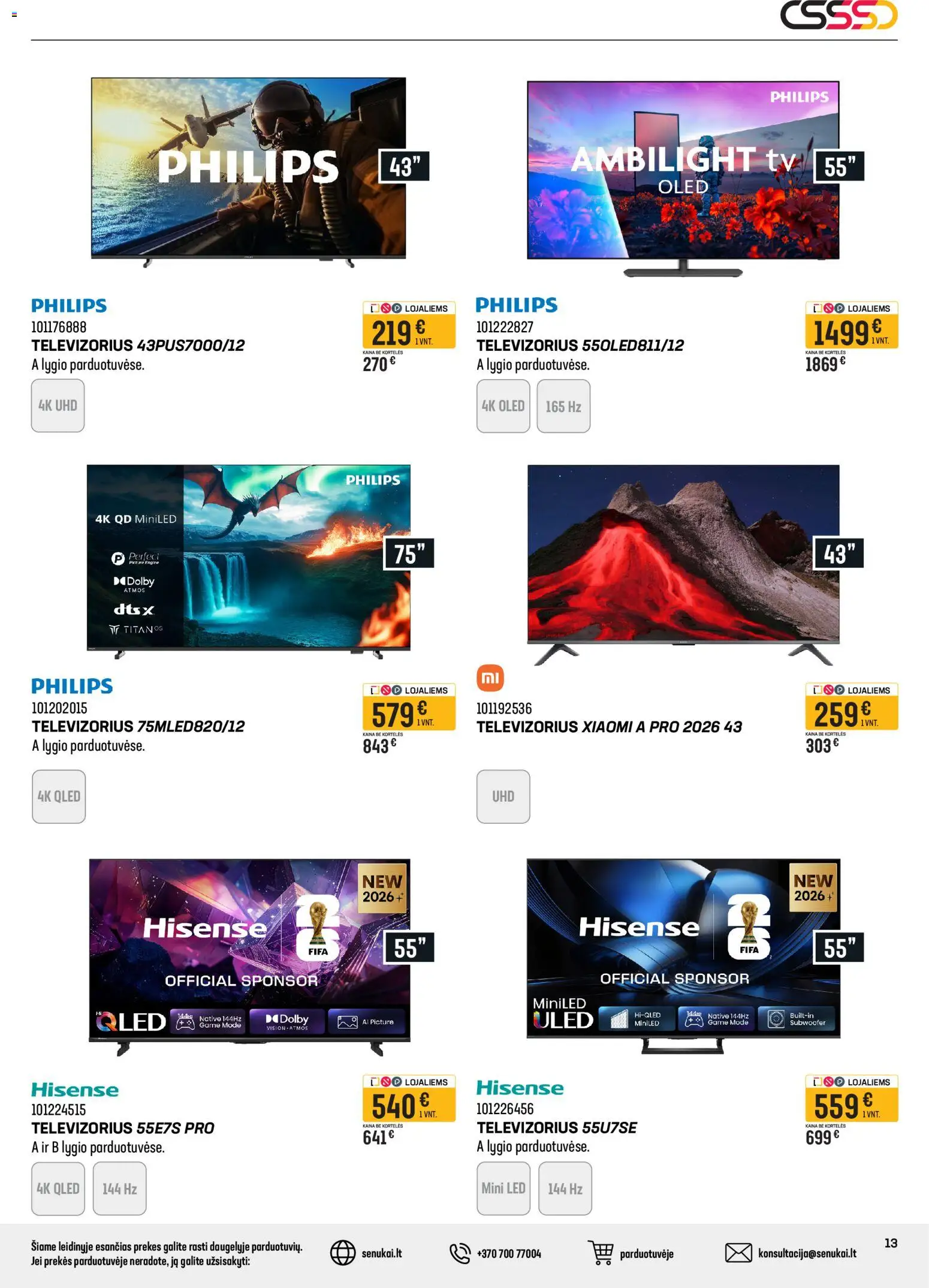 Senukai akcijos nuo 2026.07.29 | Puslapis: 13 | Prekių: Tv, Televizorius