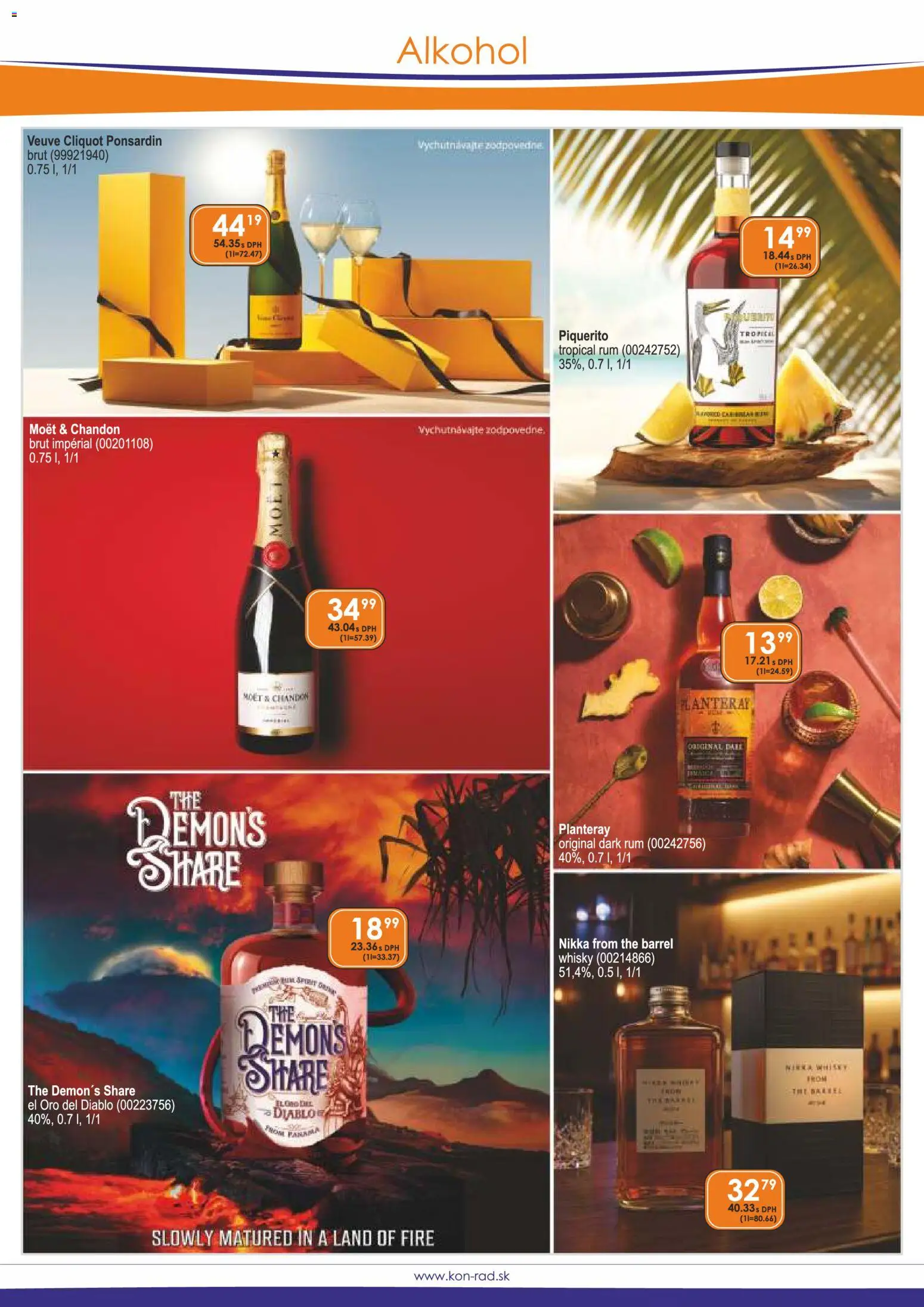 Nové KON - RAD akcie – leták je platný od 01.08.2026 | Strana: 8 | Produkty: Whisky, Moet, Alkohol, Rum