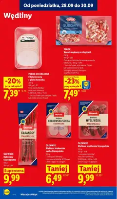 Pogląd oferty "Lidl gazetka" - ważna od 28.09.2026 | Strona: 58 | Produkty: Kabanosy, Boczek wędzony, Kiełbasa krakowska, Boczek
