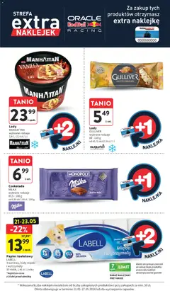 Pogląd oferty "Intermarche gazetka" - ważna od 21.05.2026 | Strona: 11 | Produkty: Papier toaletowy, Milka, Lody manhattan, Lody