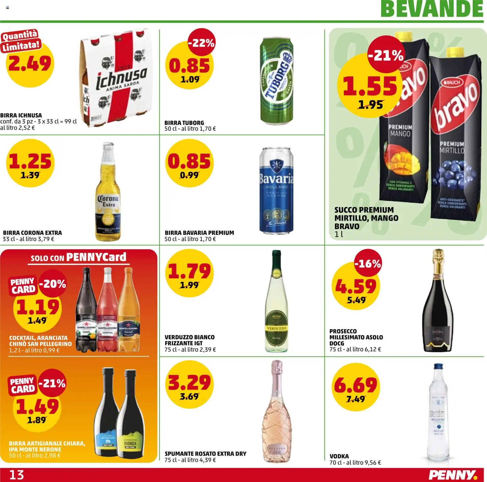 Volantino PENNY del 18.06.2026 | Pagina: 13 | Prodotti: Succo, Vodka, Prosecco, Mango