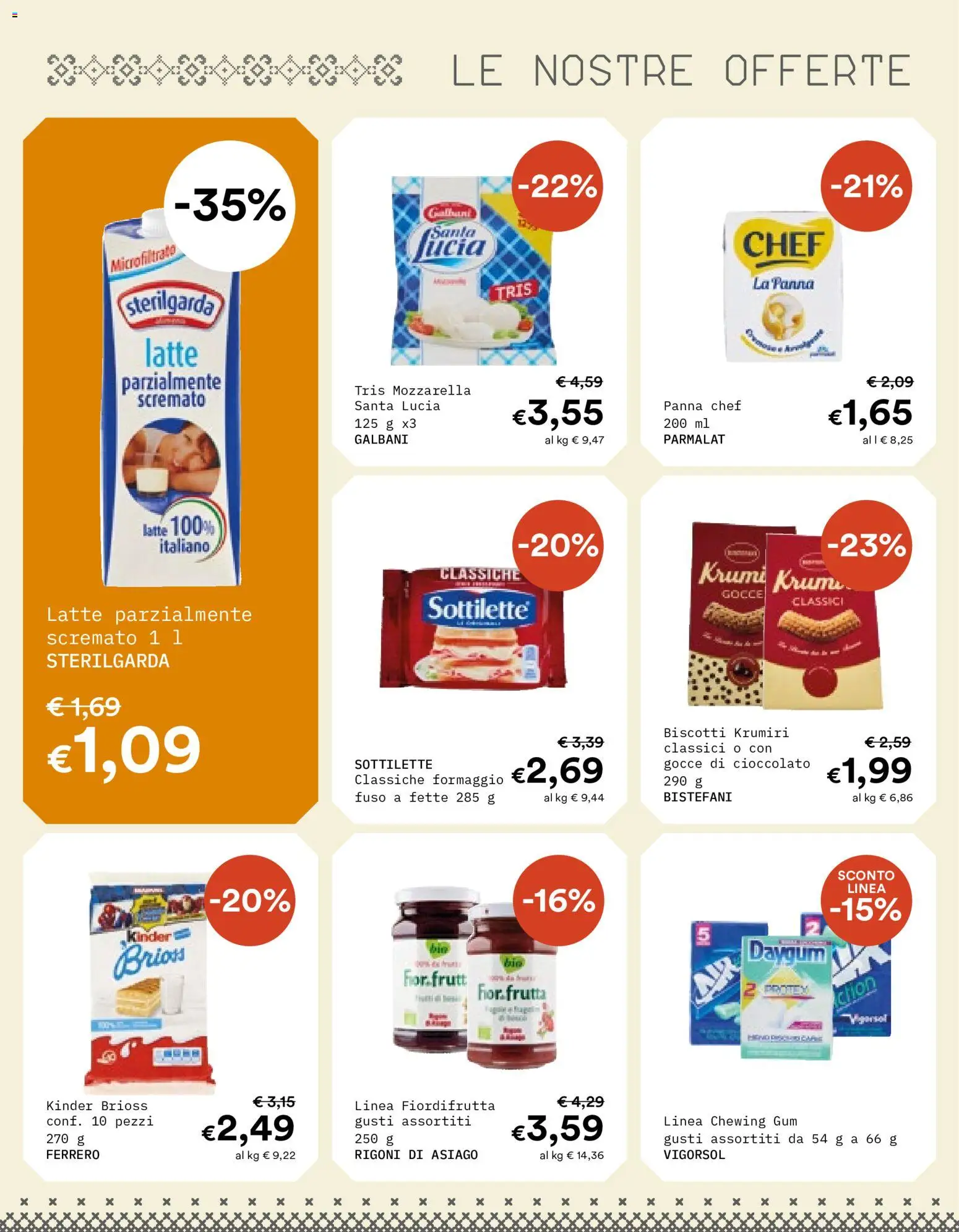Volantino Borello Supermercati del 23/09/2026 | Pagina: 7 | Prodotti: Cioccolato, Panna, Frutta, Mozzarella